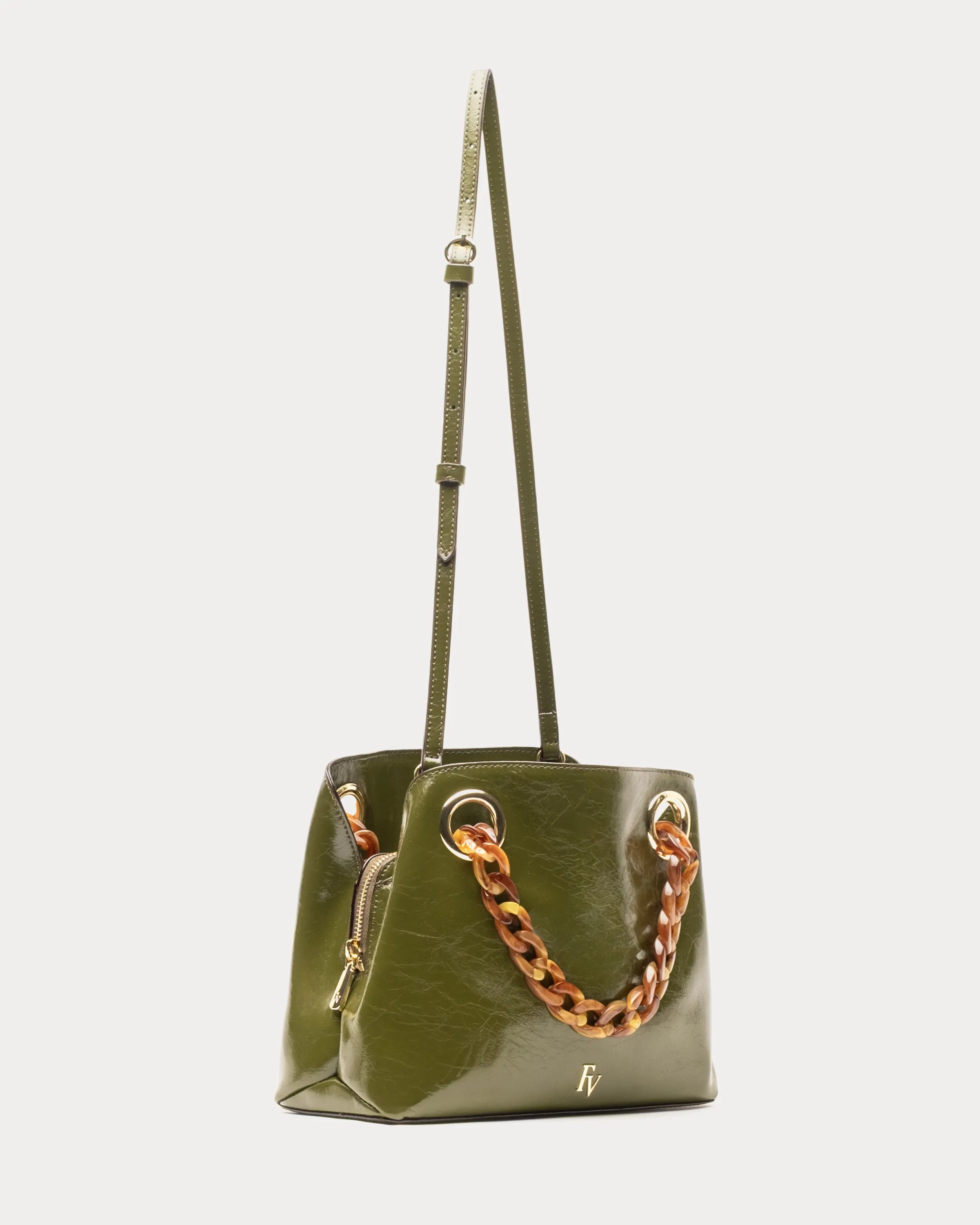 Skip Tote - Crinkled Leather Olive sold by Frances Valentine product image thumbnail 4