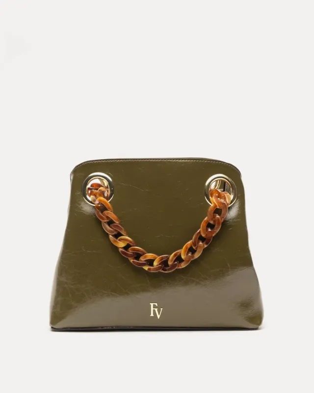 Skip Tote - Crinkled Leather Olive sold by Frances Valentine