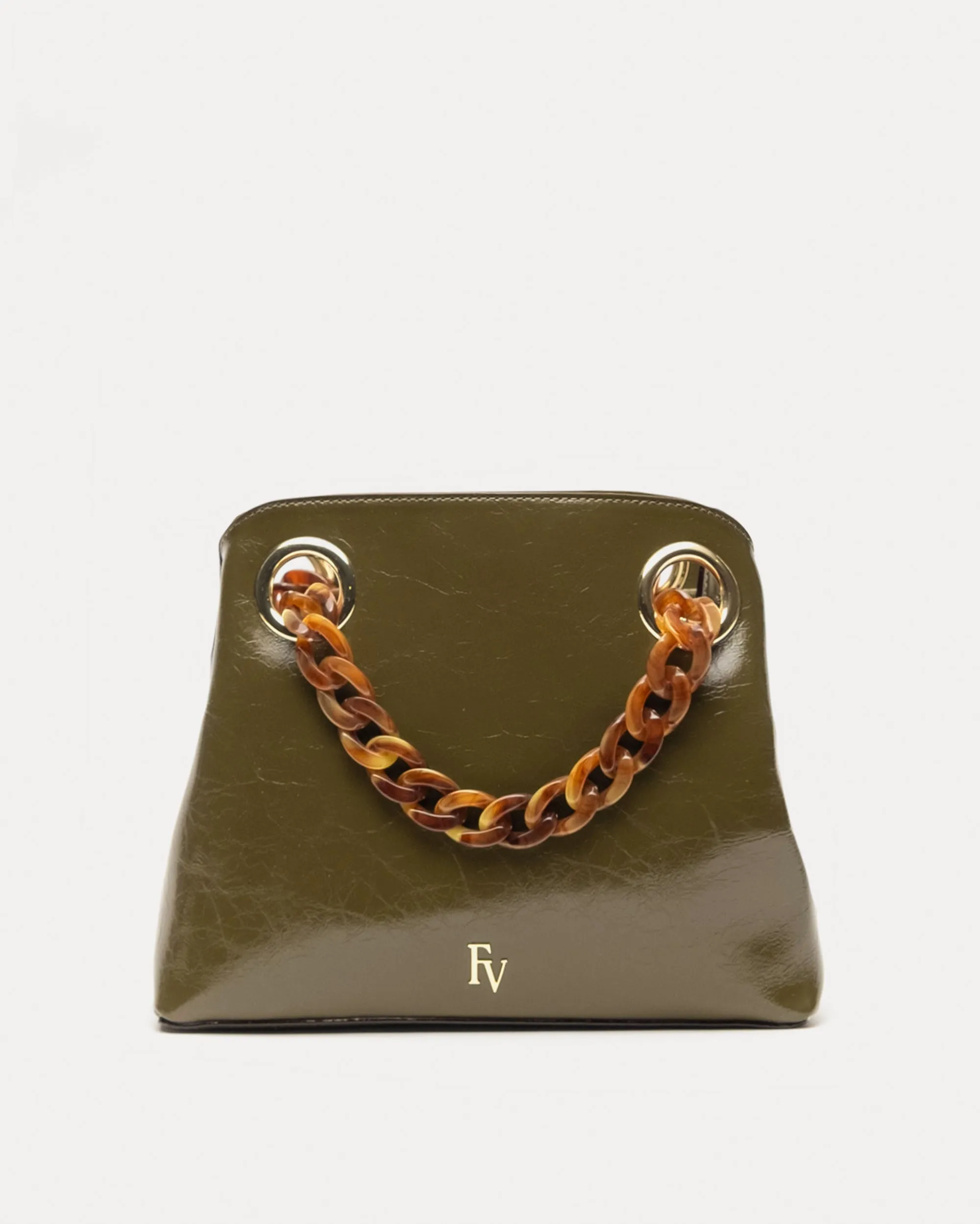 Skip Tote - Crinkled Leather Olive sold by Frances Valentine