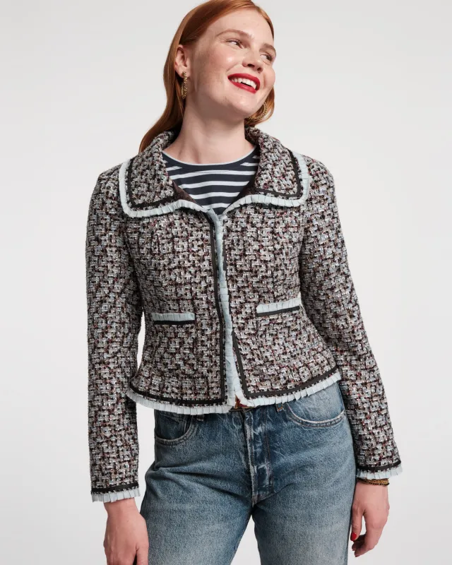 Jessie Jacket - Deco Tweed Blue sold by Frances Valentine