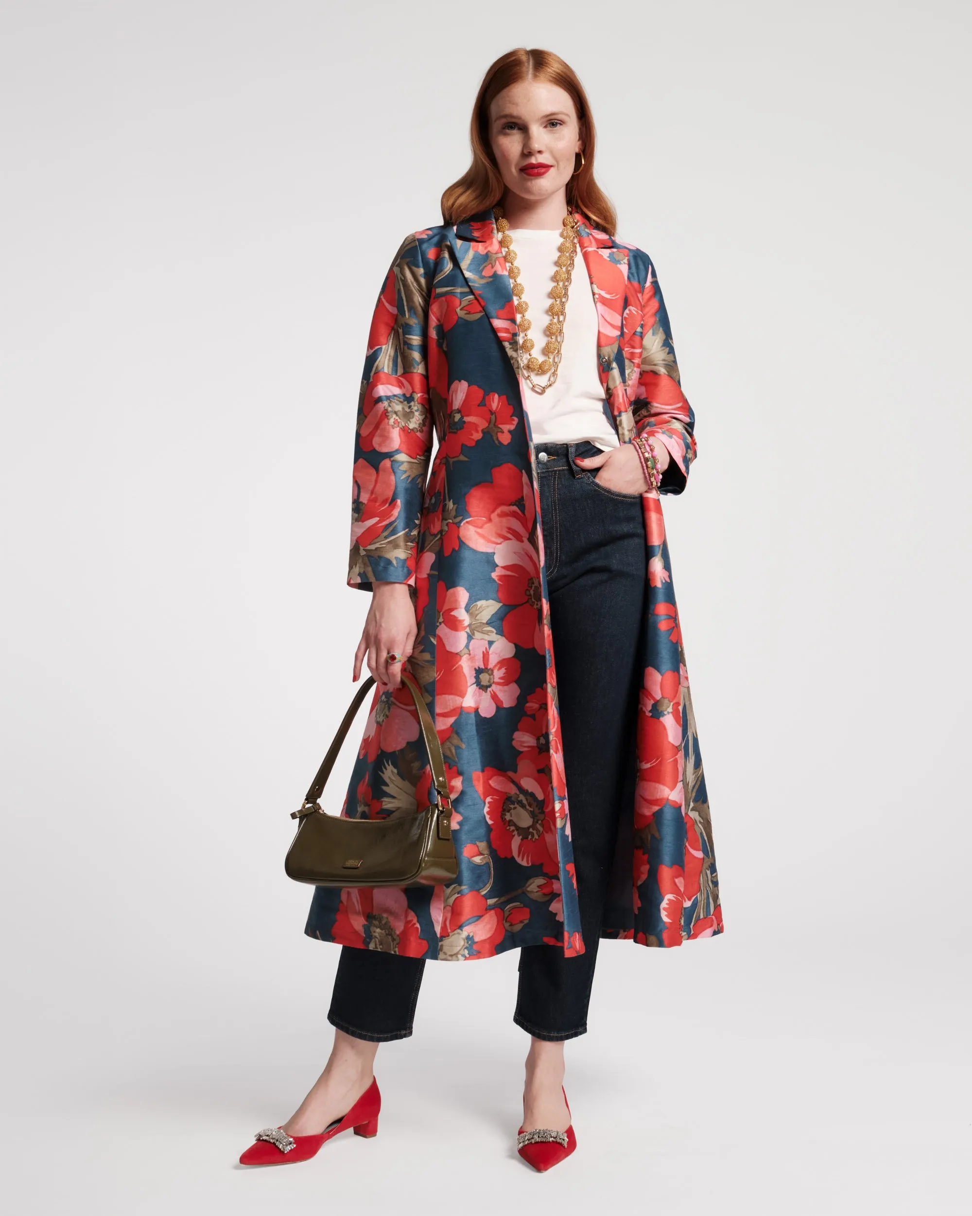 Lucille Wrap Dress - Paradise Poppy sold by Frances Valentine product image thumbnail 3