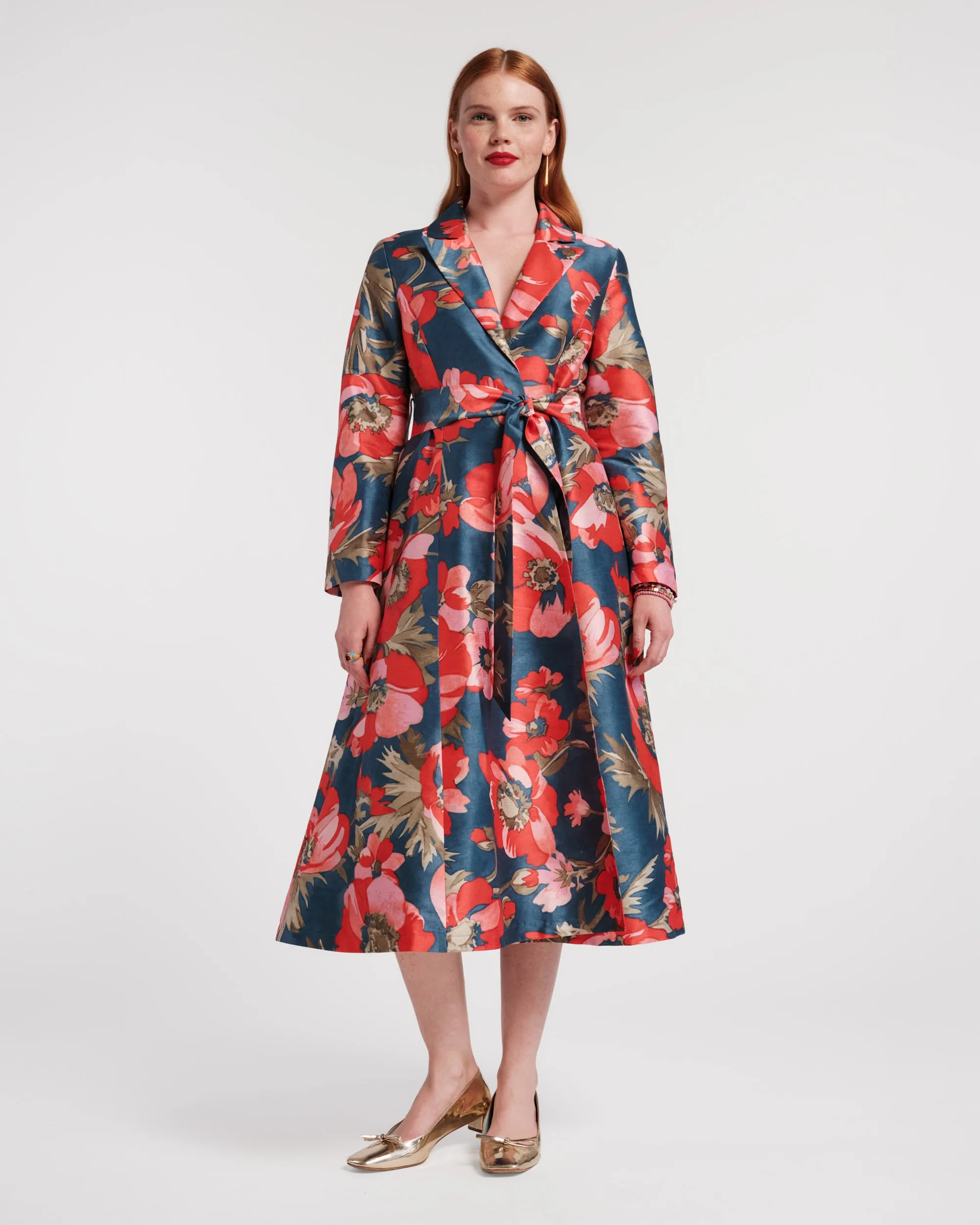 Lucille Wrap Dress - Paradise Poppy sold by Frances Valentine