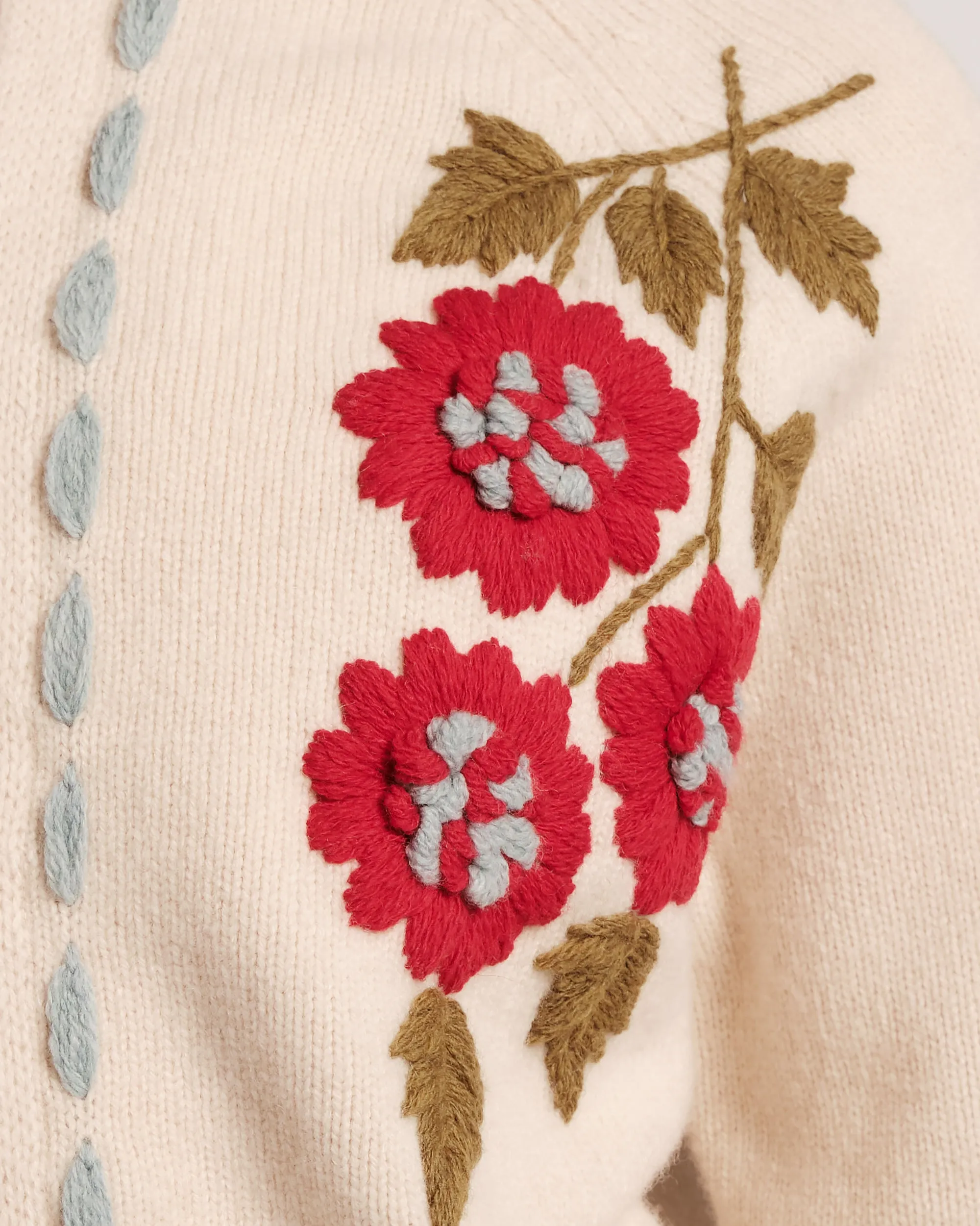 Blanket Stitch Border Cardi - Floating Floral sold by Frances Valentine product image thumbnail 3