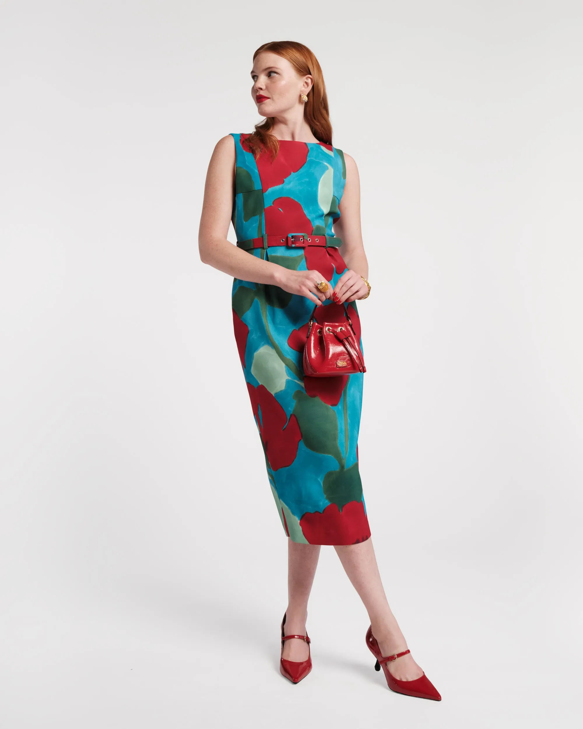 Audrey Belted Midi Dress - Floating Floral sold by Frances Valentine product image thumbnail 5