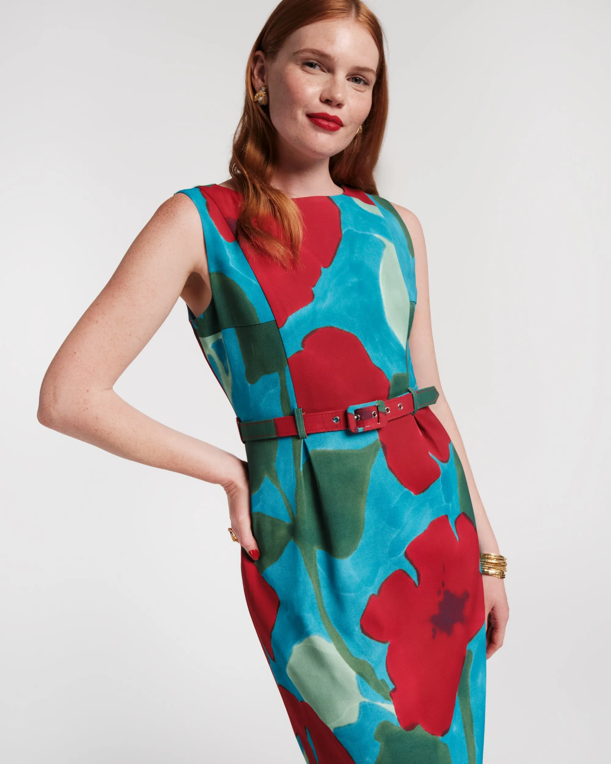 Audrey Belted Midi Dress - Floating Floral sold by Frances Valentine product image thumbnail 3