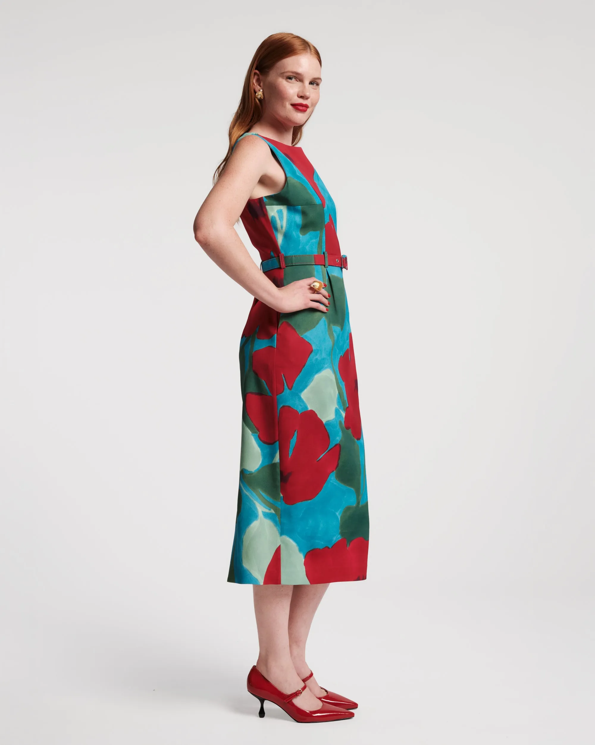 Audrey Belted Midi Dress - Floating Floral sold by Frances Valentine product image thumbnail 4