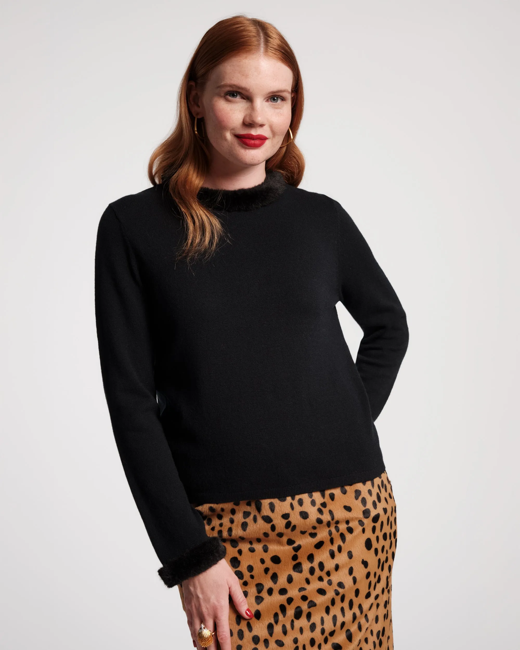 Aude Wool Sweater - Black sold by Frances Valentine