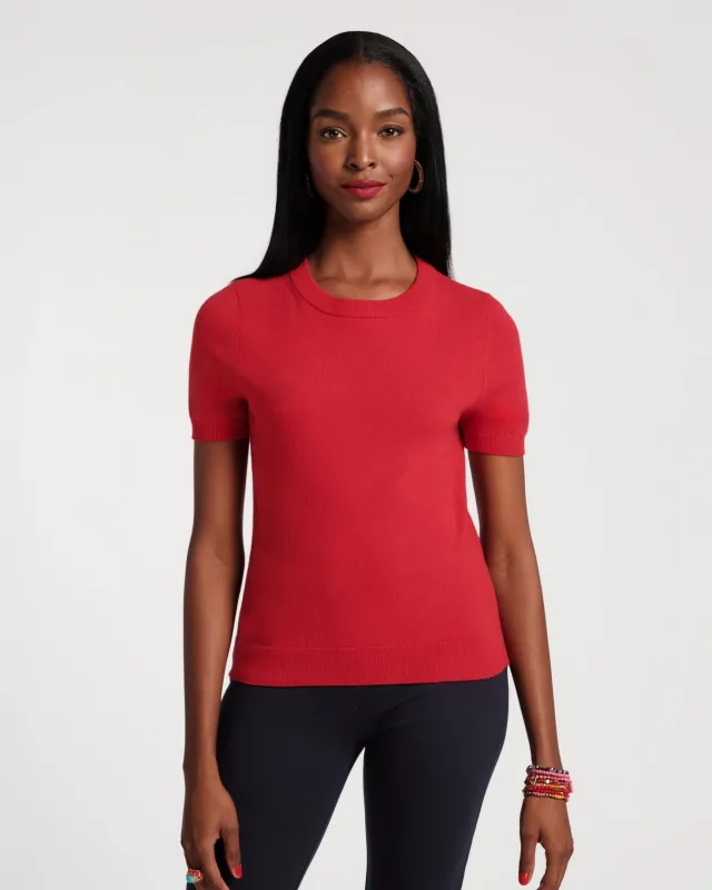 Jo Knit T - Red sold by Frances Valentine