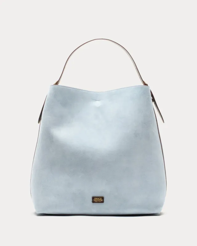 Hunter Suede Hobo - Light Blue sold by Frances Valentine