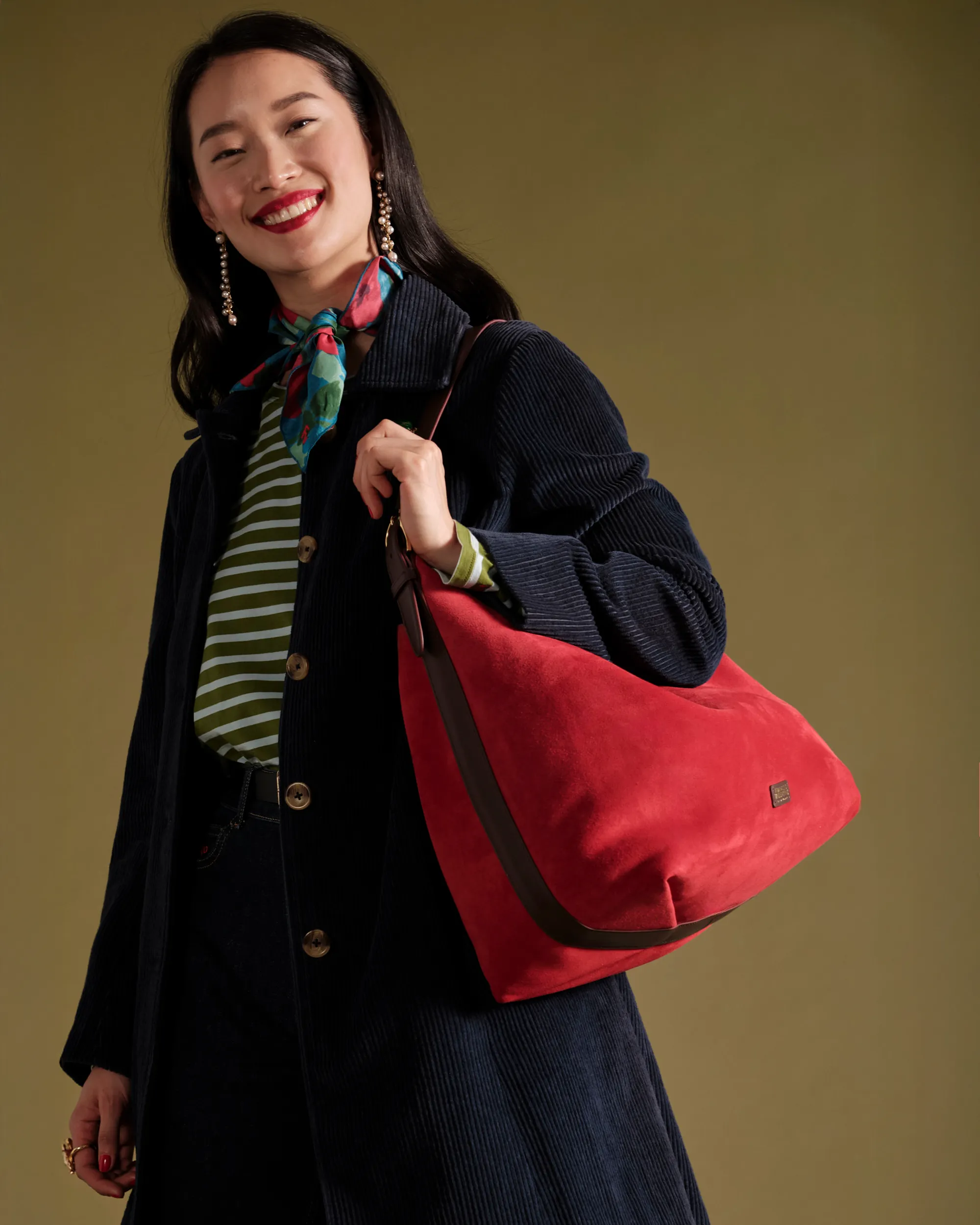 Hunter Suede Hobo - Cherry Red sold by Frances Valentine product image thumbnail 2