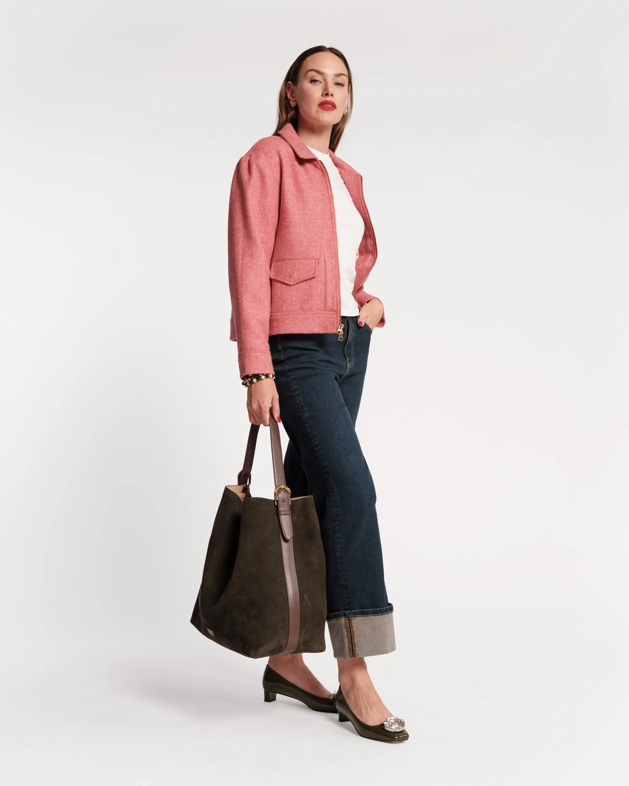 Hunter Suede Hobo - Olive sold by Frances Valentine product image thumbnail 2