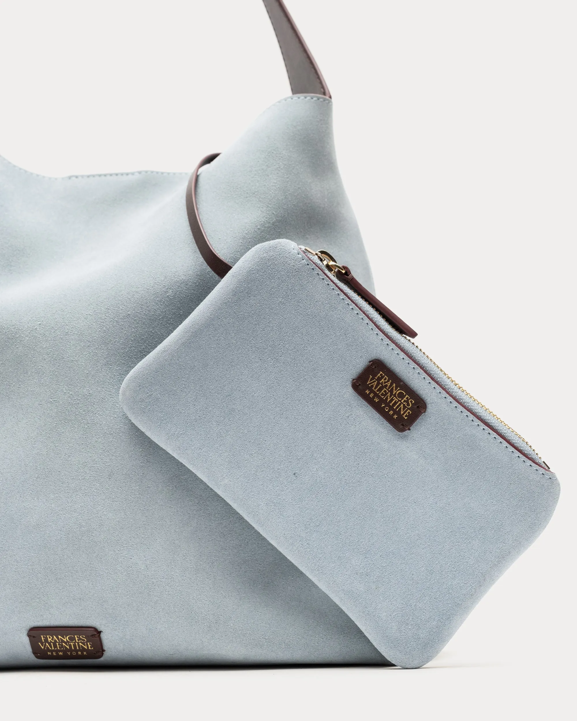 Brynn Suede Hobo - Light Blue sold by Frances Valentine product image thumbnail 4
