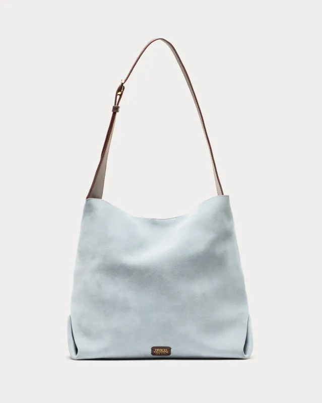 Brynn Suede Hobo - Light Blue sold by Frances Valentine
