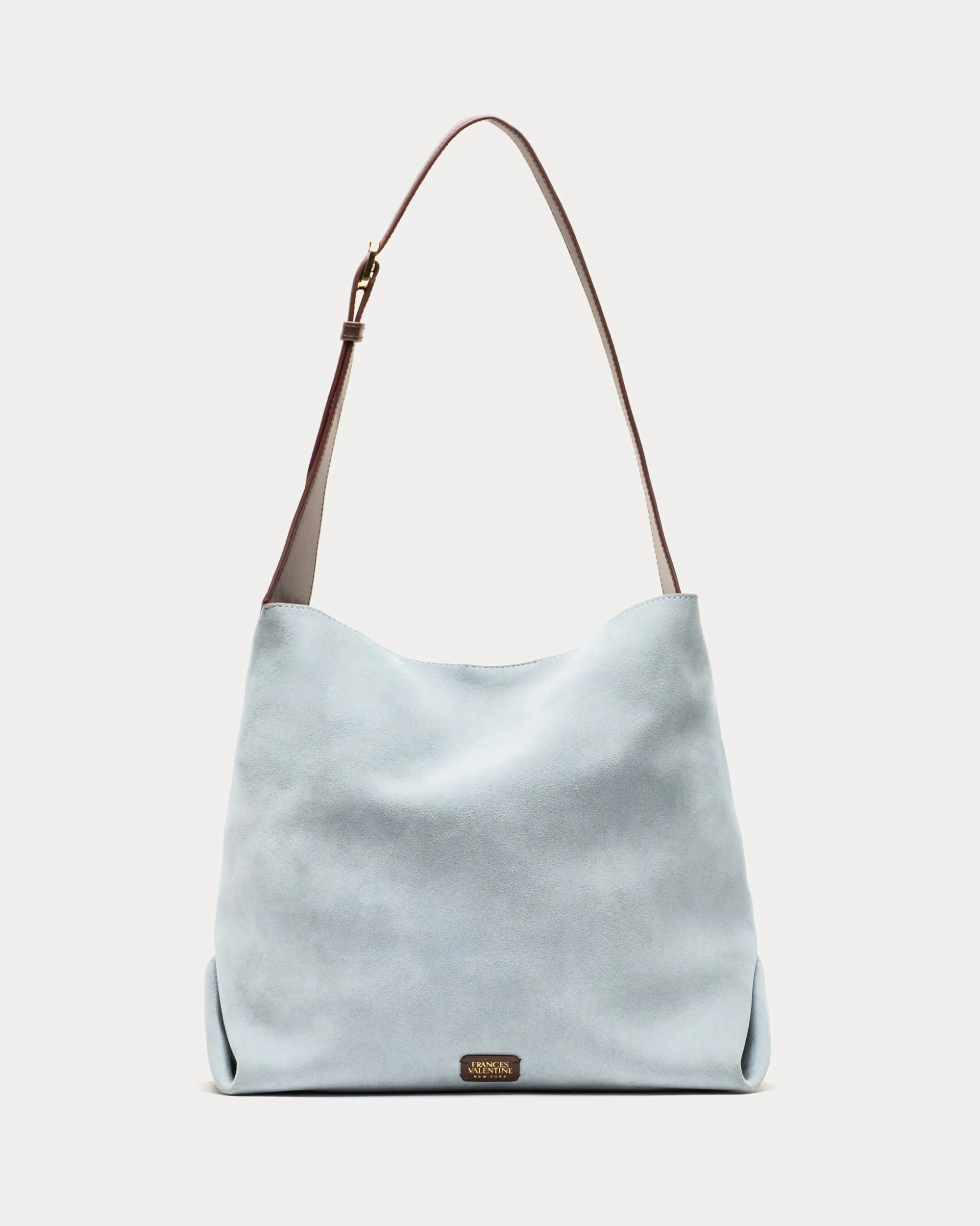 Brynn Suede Hobo - Light Blue sold by Frances Valentine