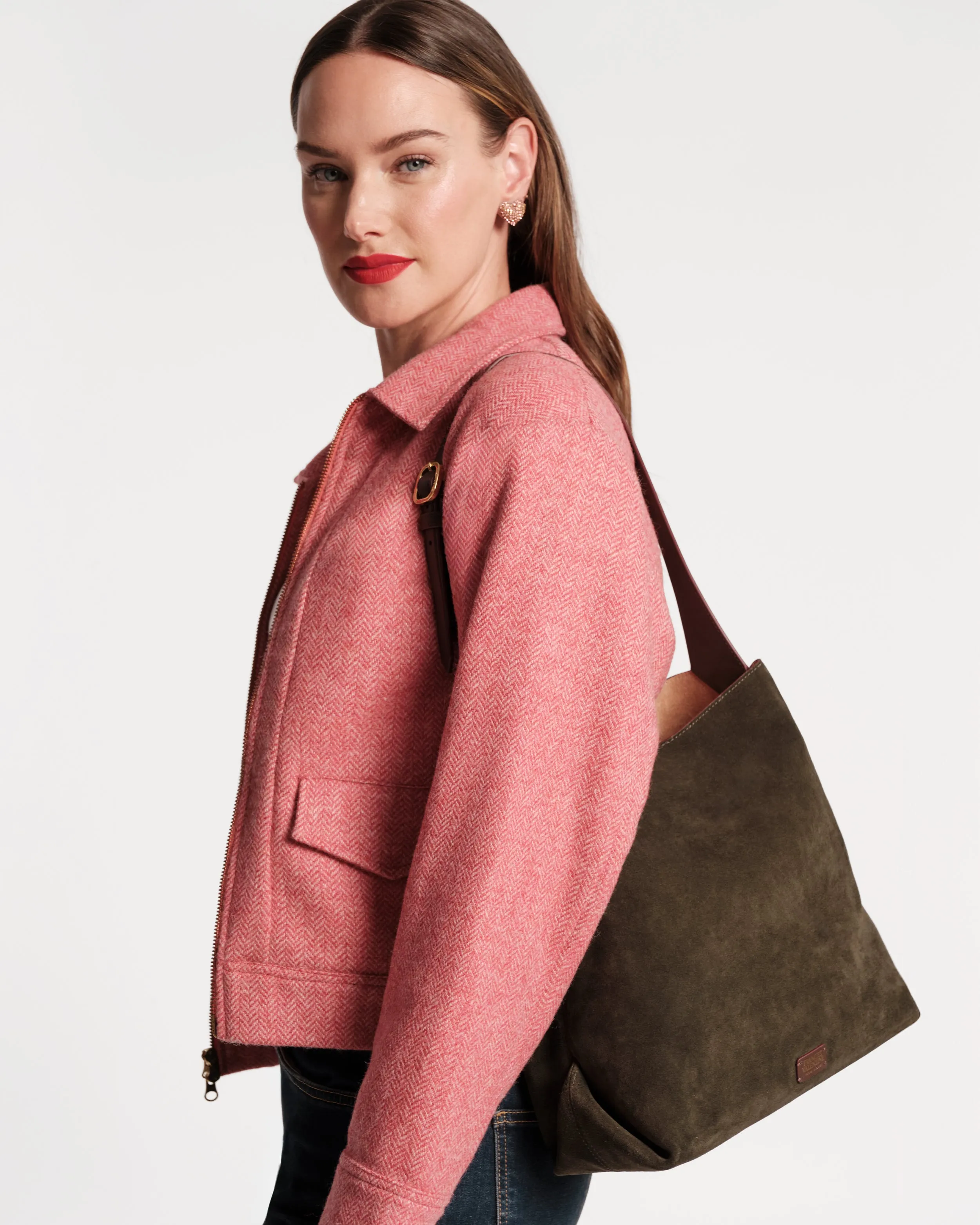 Brynn Suede Hobo - Olive sold by Frances Valentine product image thumbnail 3