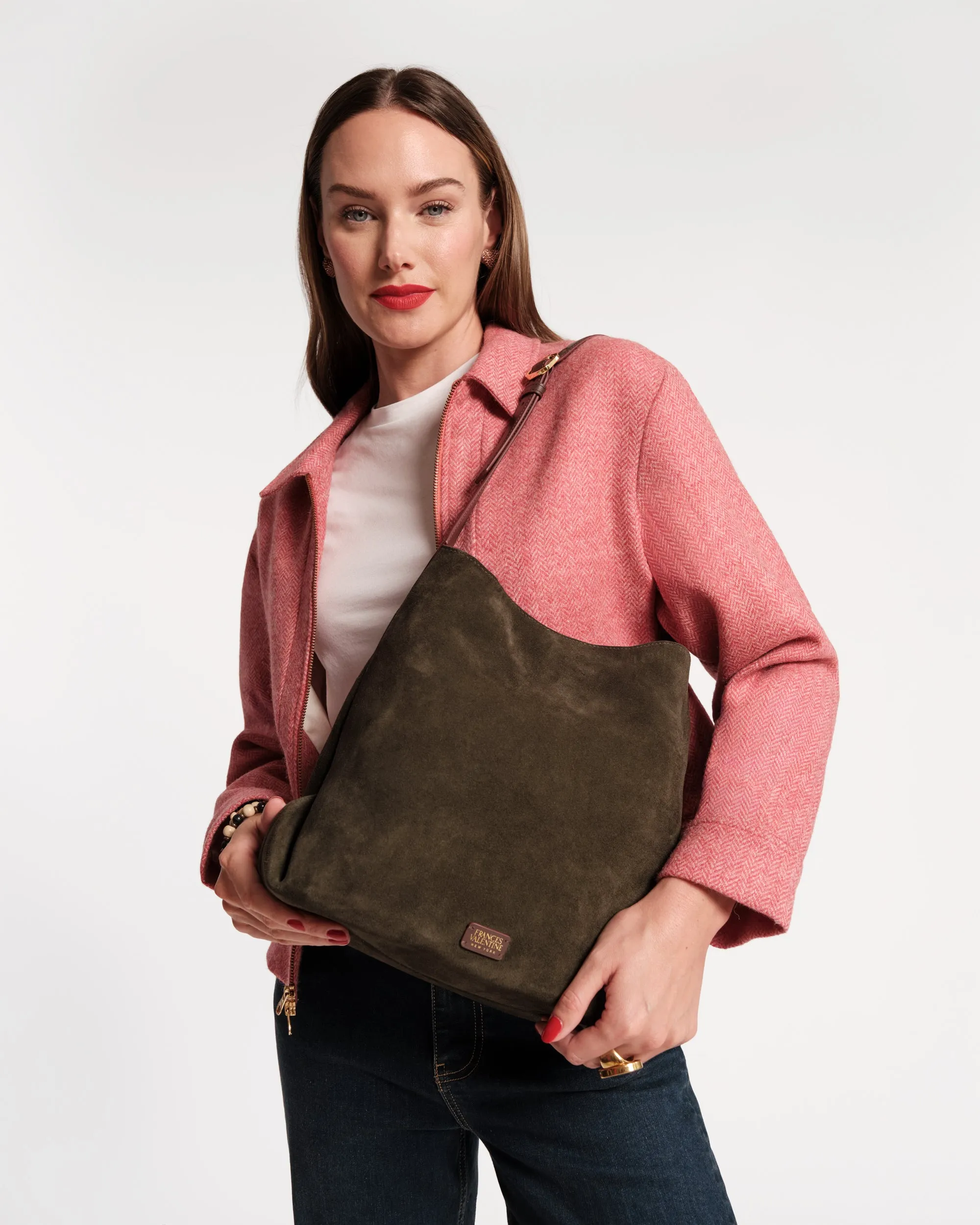 Brynn Suede Hobo - Olive sold by Frances Valentine product image thumbnail 2