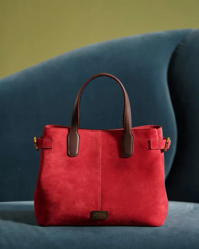 Amalie Suede Tote - Red sold by Frances Valentine