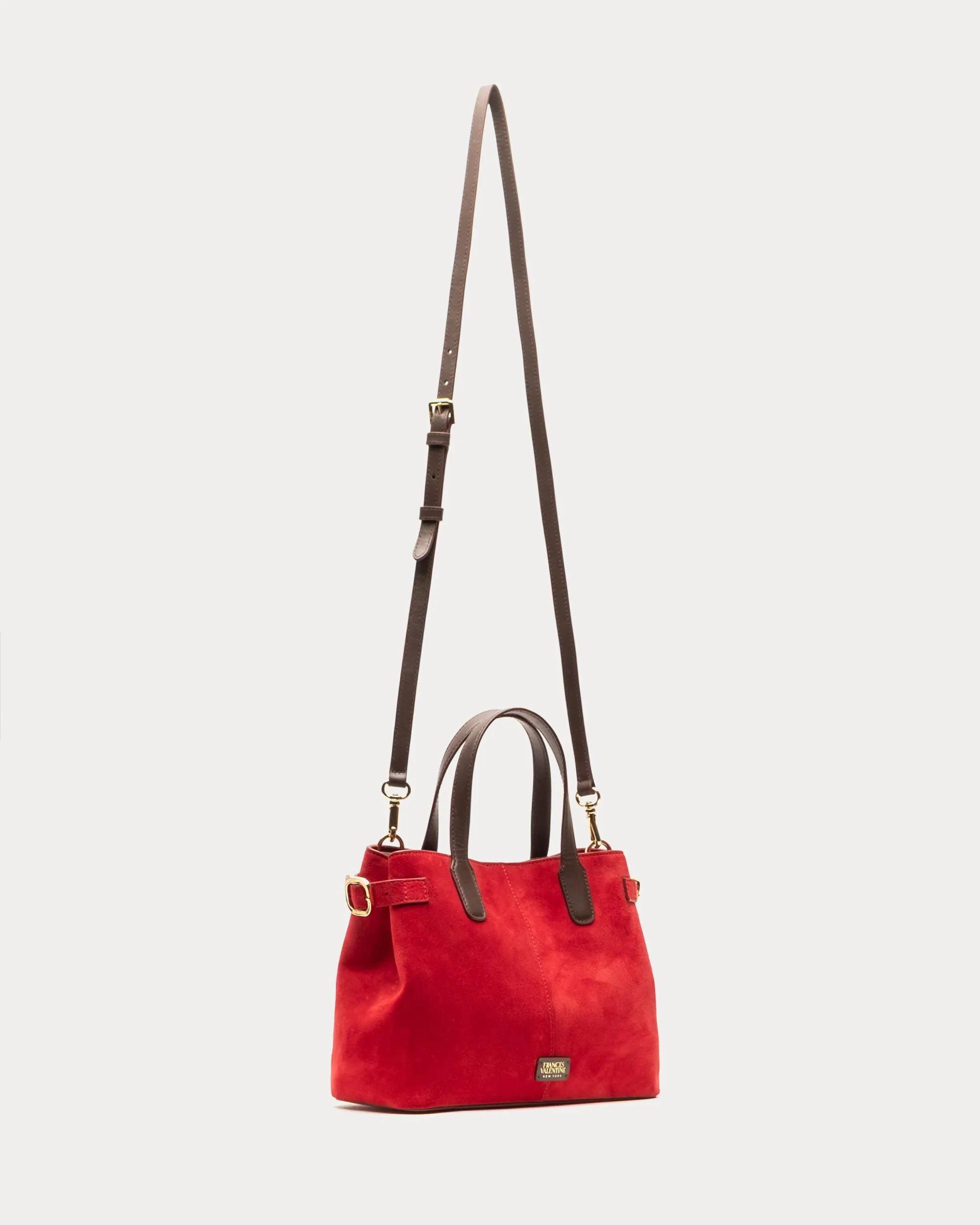 Amalie Suede Tote - Red sold by Frances Valentine product image thumbnail 3