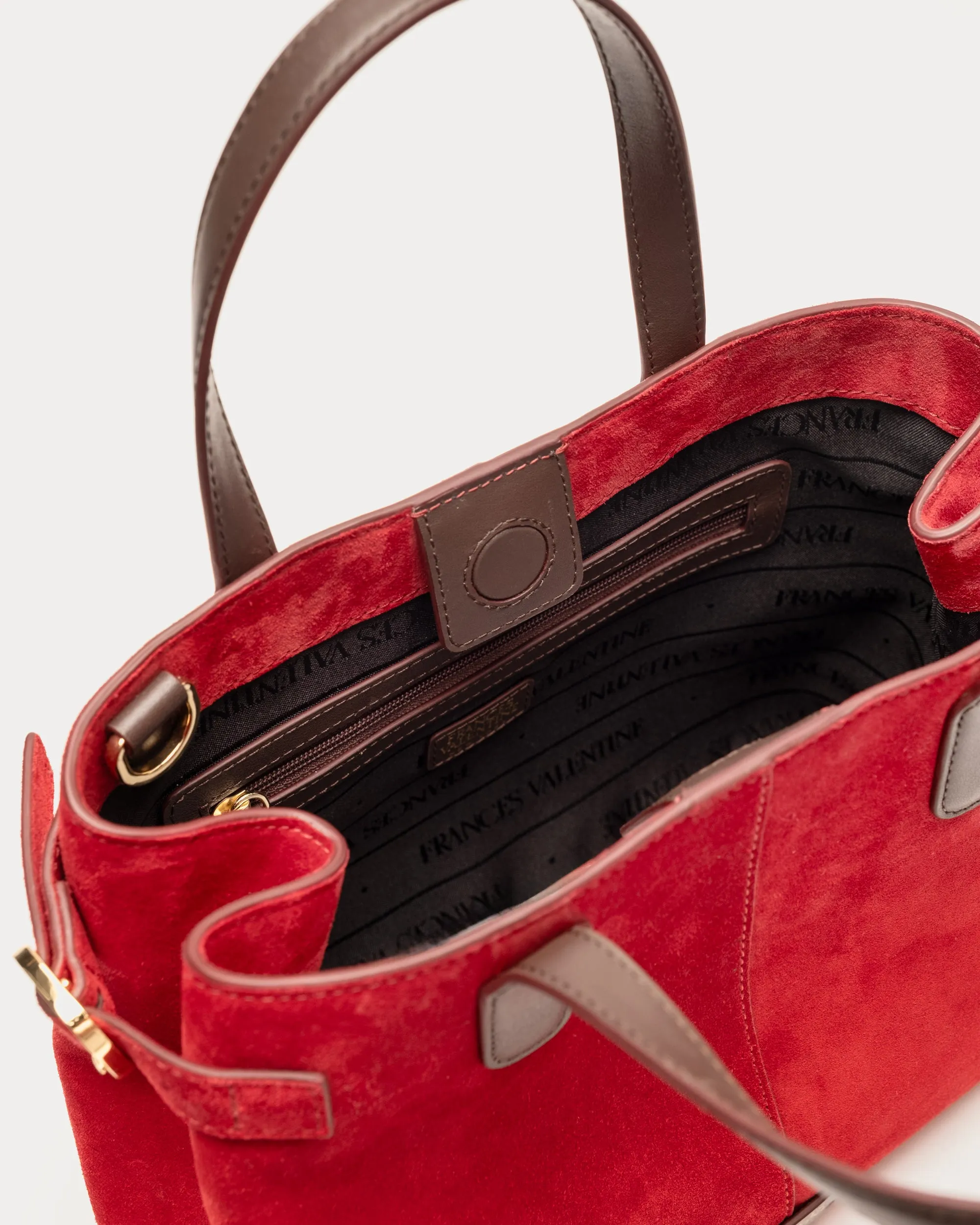 Amalie Suede Tote - Red sold by Frances Valentine product image thumbnail 4
