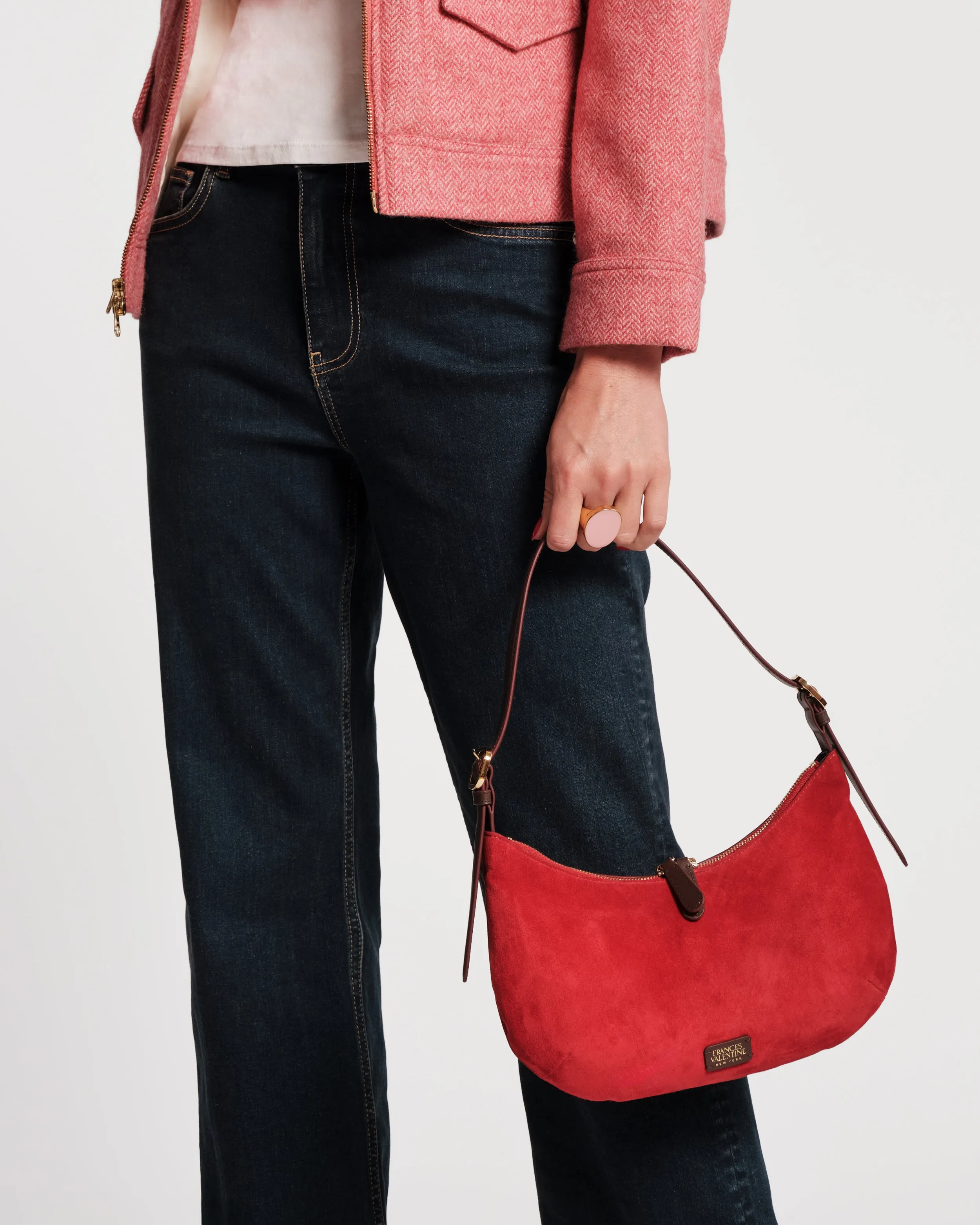 Starr Suede Hobo - Cherry Red sold by Frances Valentine product image thumbnail 3