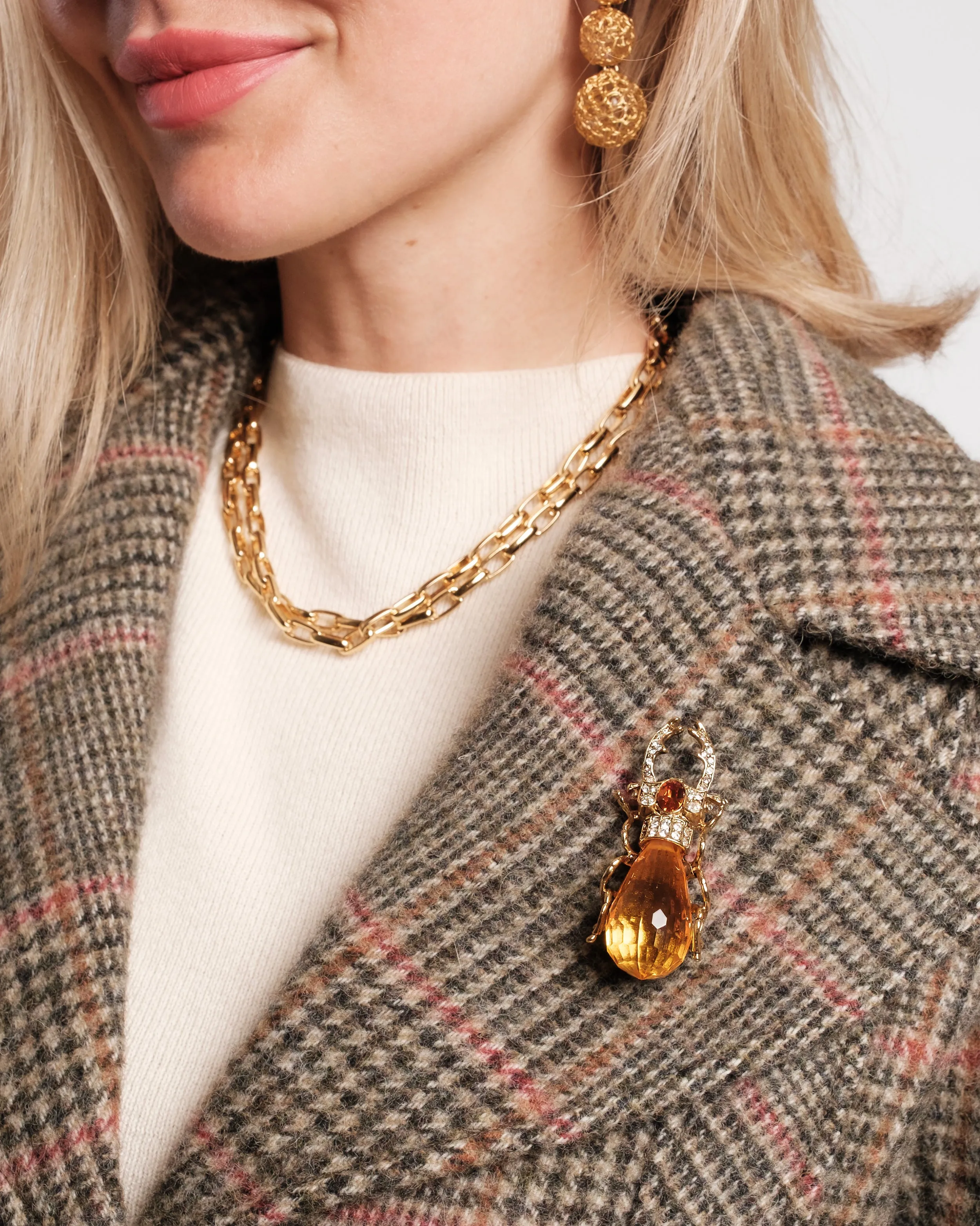 Scarab Beetle Pin Topaz Stone sold by Frances Valentine