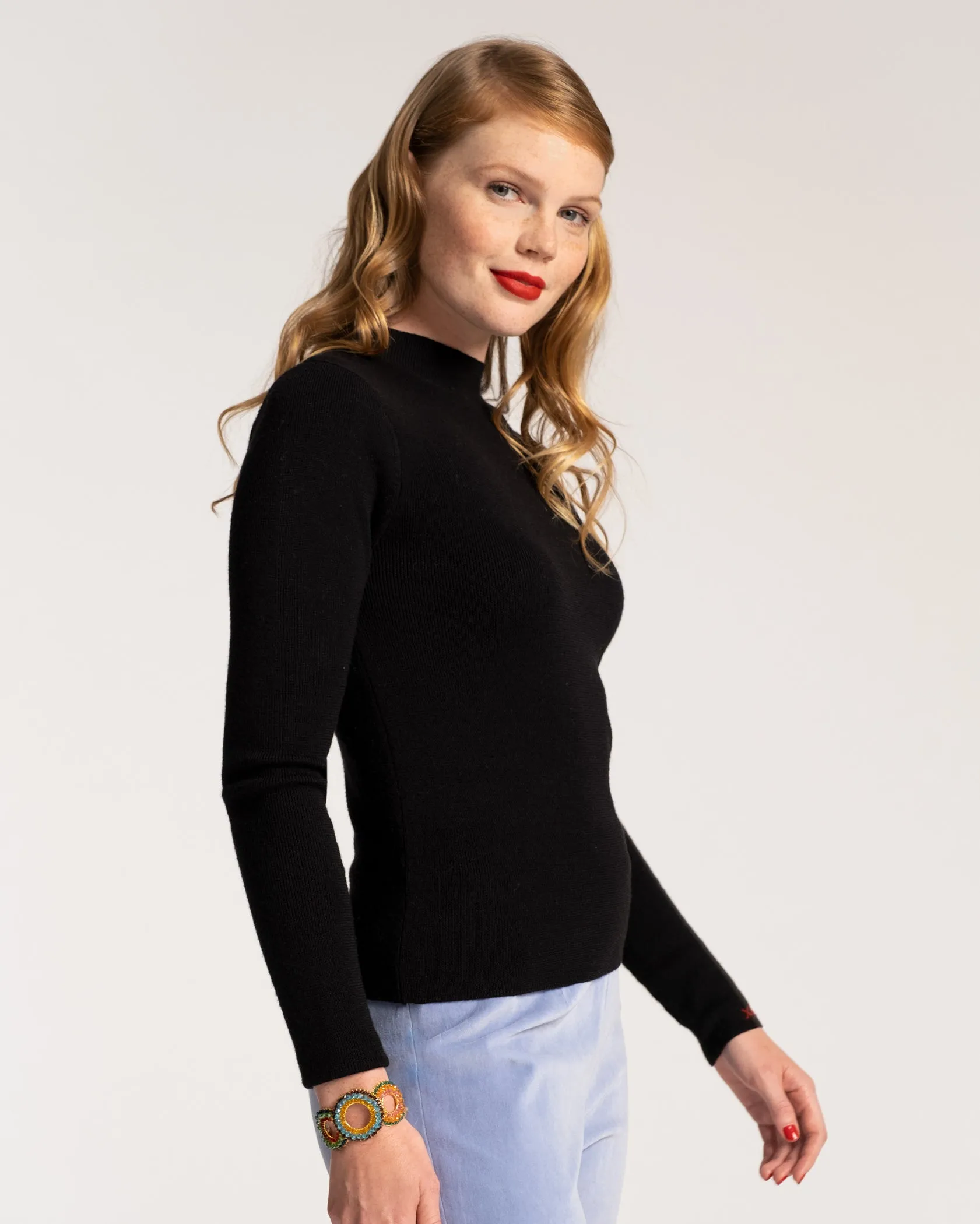 Marie Long Sleeve Cotton Sweater - Black sold by Frances Valentine product image thumbnail 2