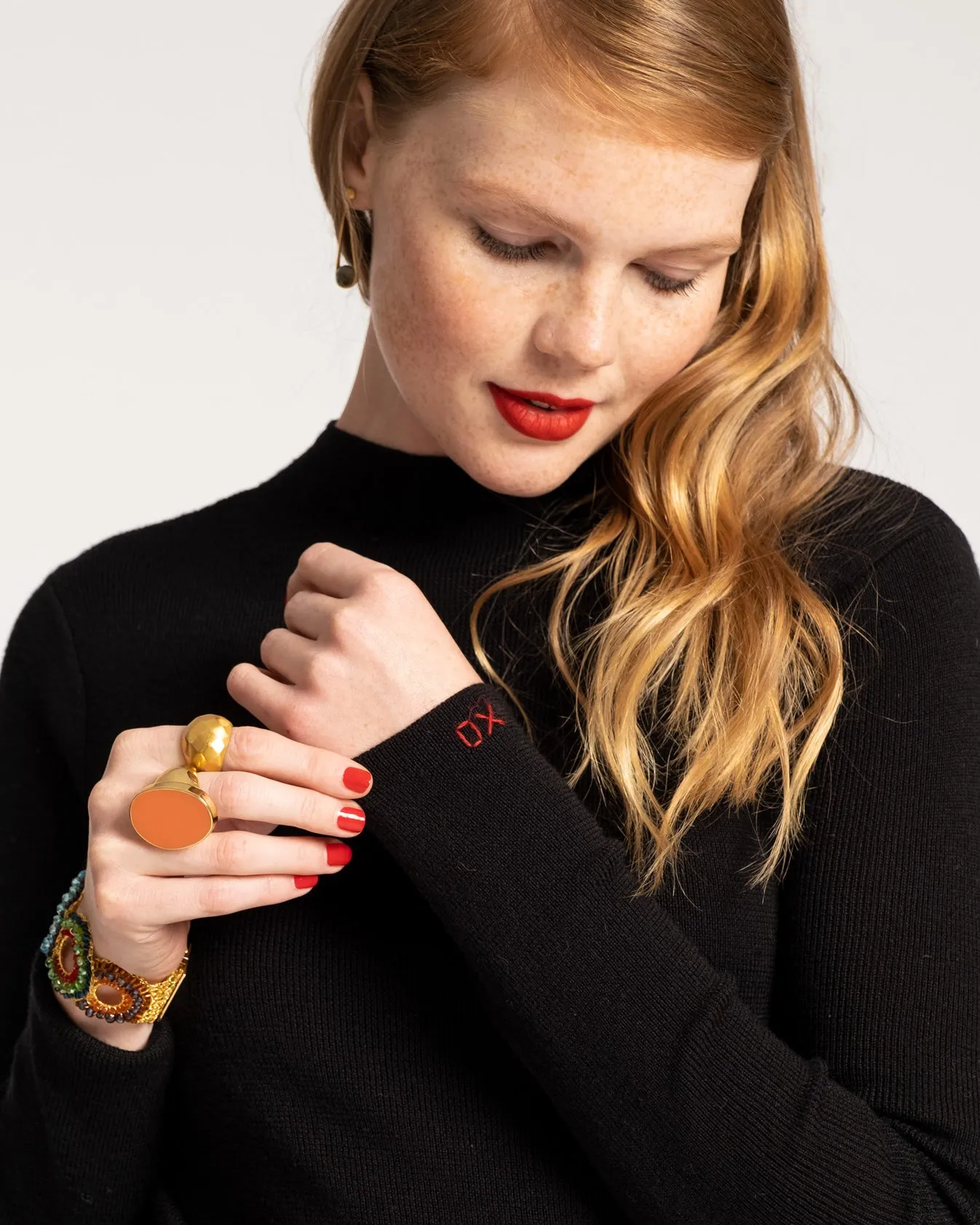 Marie Long Sleeve Cotton Sweater - Black sold by Frances Valentine product image thumbnail 3