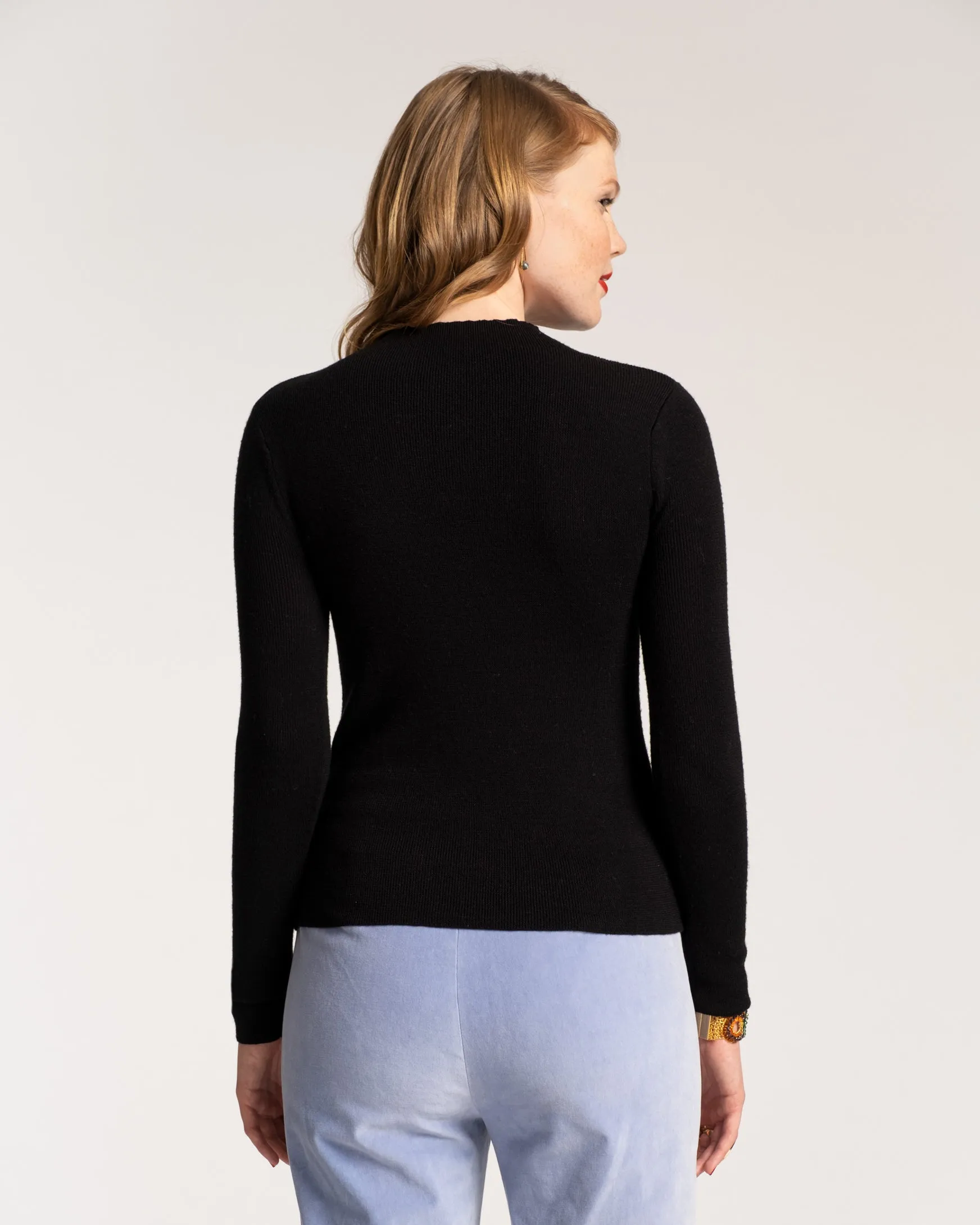 Marie Long Sleeve Cotton Sweater - Black sold by Frances Valentine product image thumbnail 4