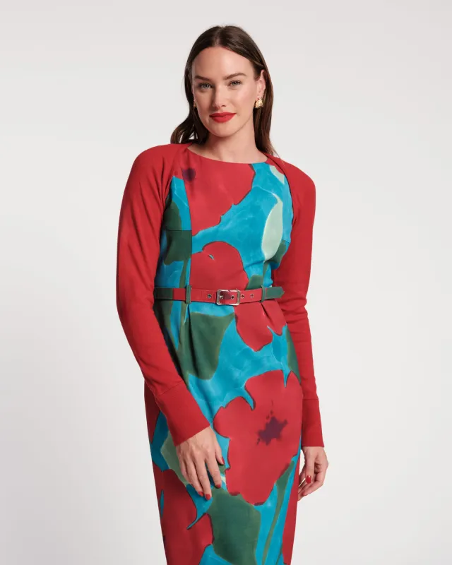 Emmie Long Sleeve Shrug - Red sold by Frances Valentine