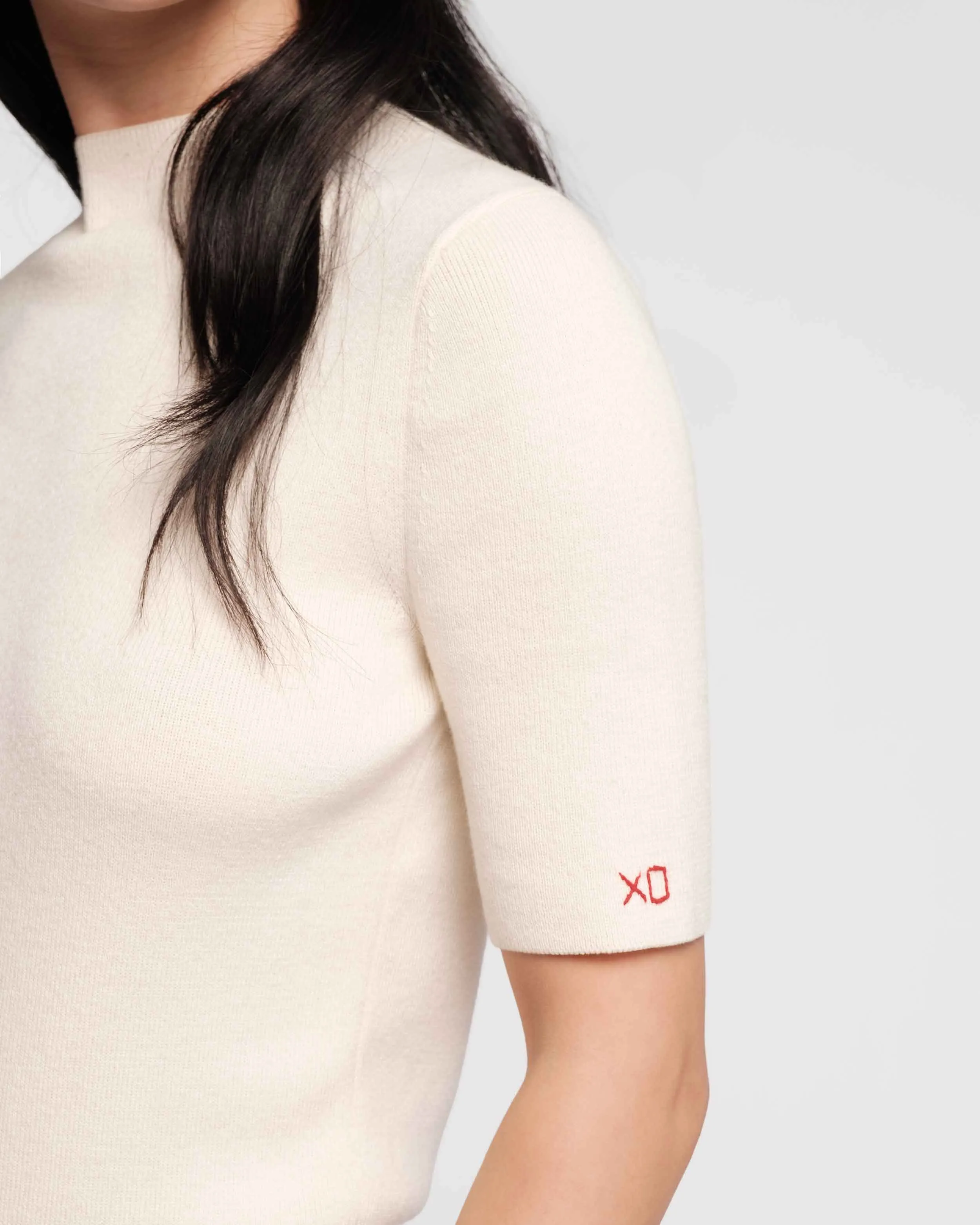 Marie Cotton Short Sleeve Sweater - Oyster sold by Frances Valentine product image thumbnail 5