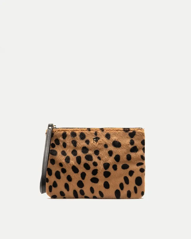 Cheetah Print Wristlet - Cheetah Faux Fur sold by Frances Valentine