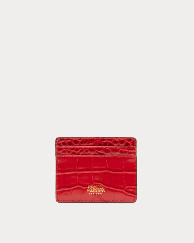 Embossed Croc Card Case - Red sold by Frances Valentine