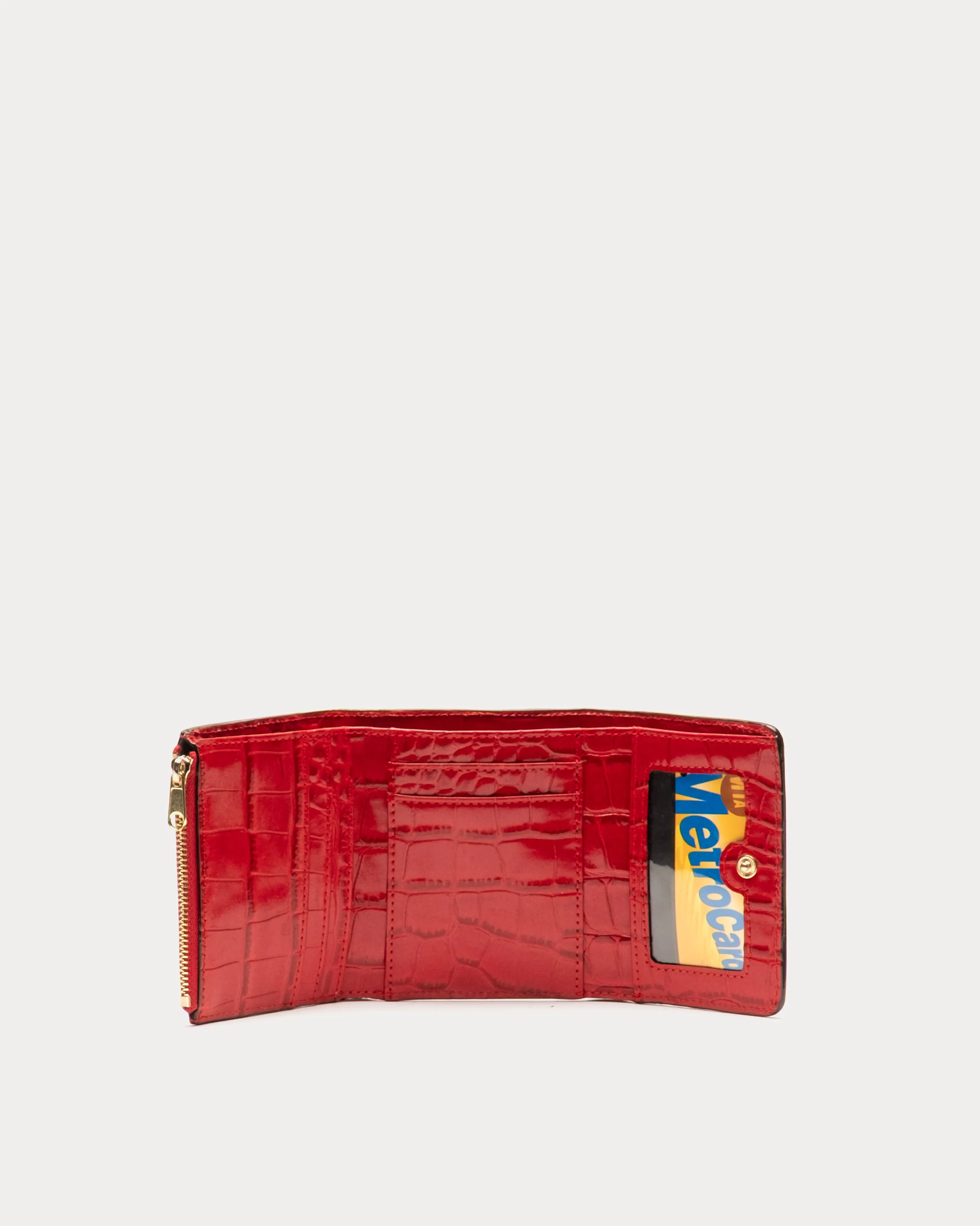 Perfect Wallet Embossed Croc Leather - Red sold by Frances Valentine product image thumbnail 3