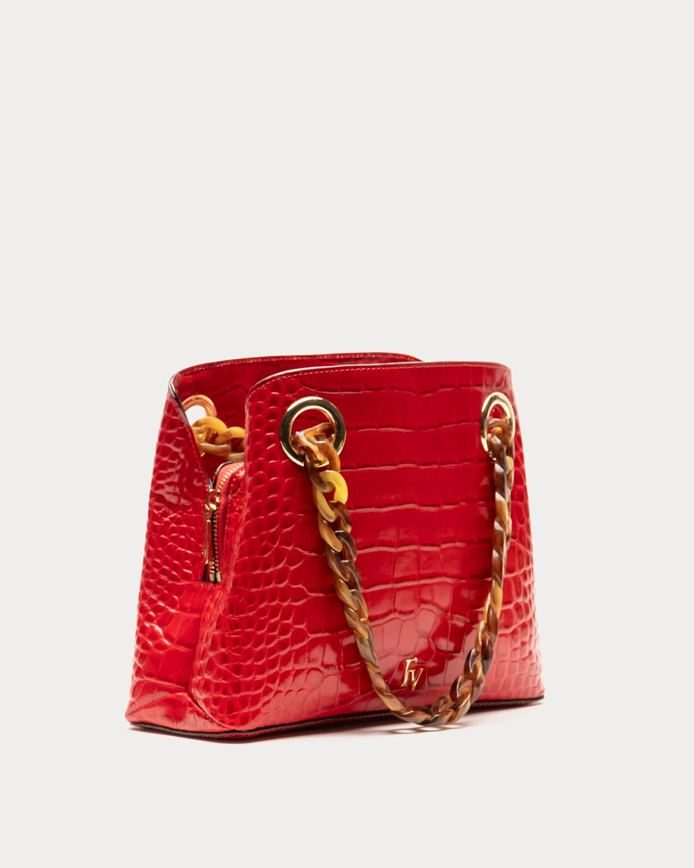 Skip Tote - Embossed Croc Leather Red sold by Frances Valentine product image thumbnail 2