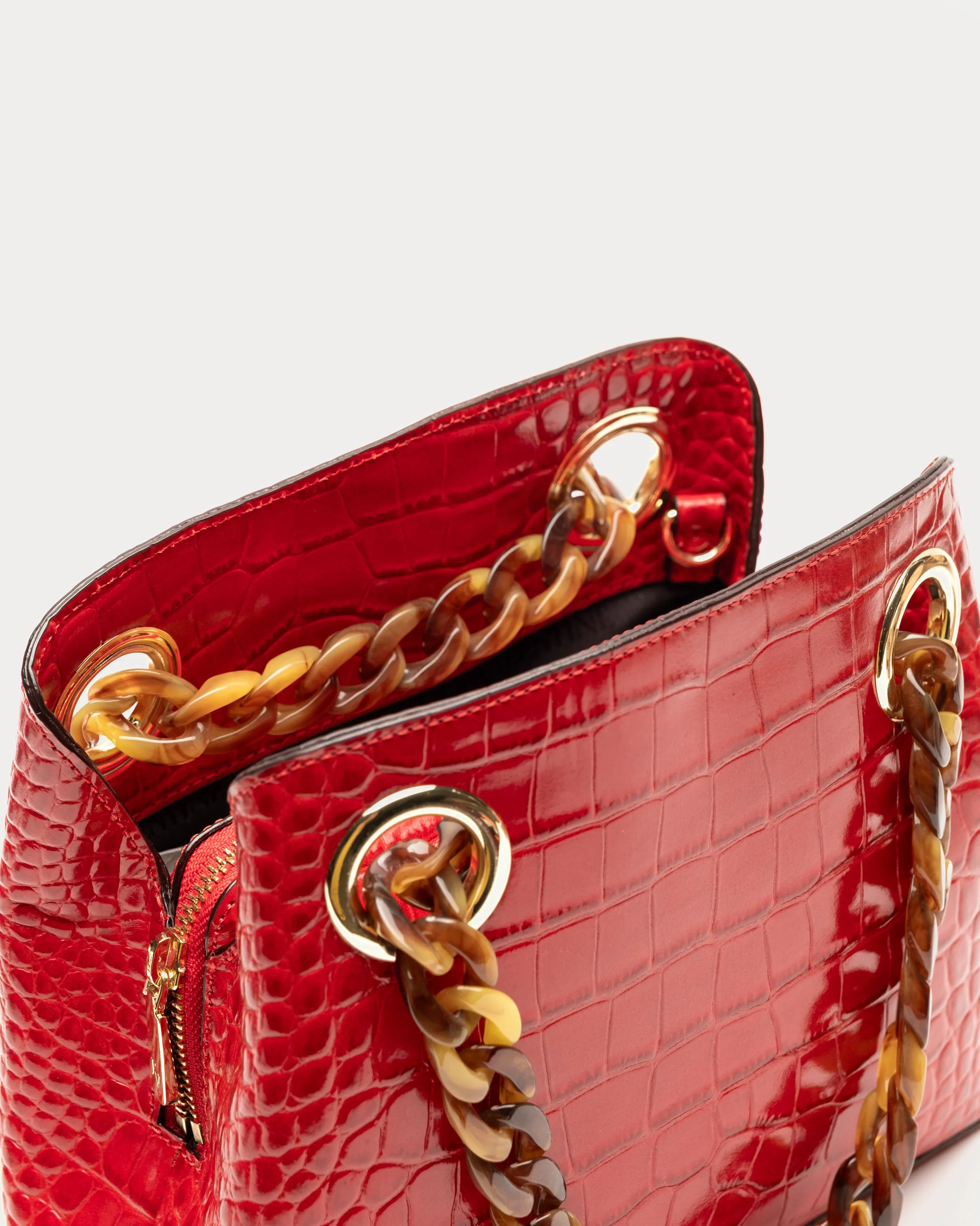 Skip Tote - Embossed Croc Leather Red sold by Frances Valentine product image thumbnail 3