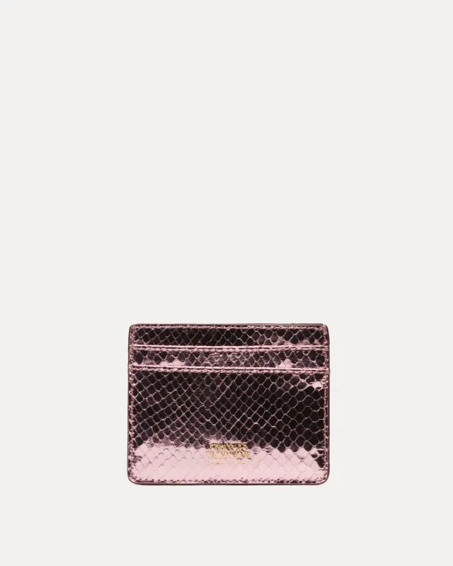 Card Case Metallic Snake Leather - Pink sold by Frances Valentine