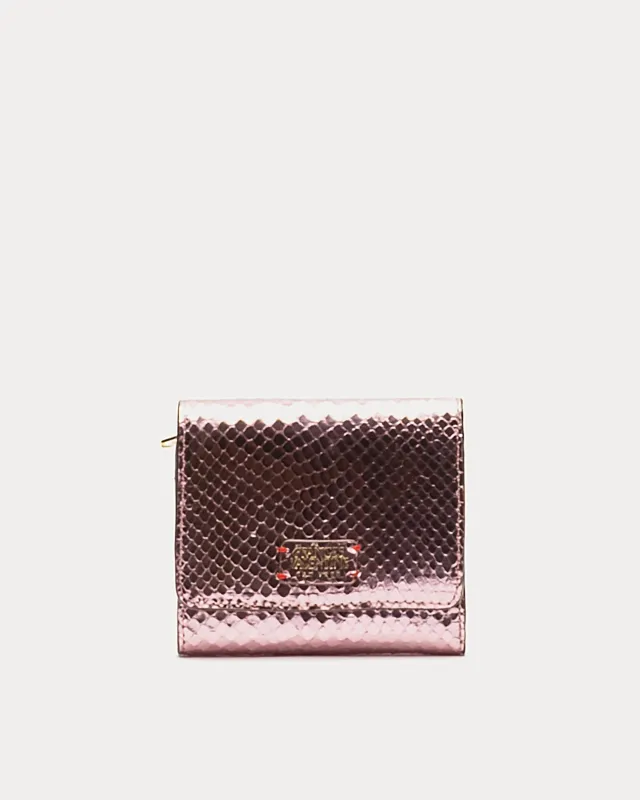 Perfect Wallet Metallic Snake Leather - Pink sold by Frances Valentine