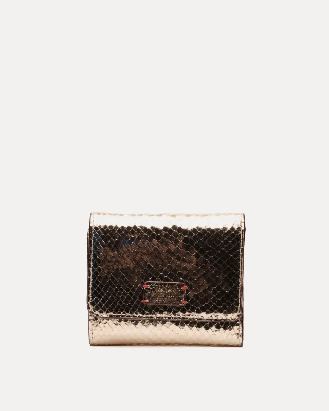 Perfect Wallet Metallic Snake Leather - Gold sold by Frances Valentine