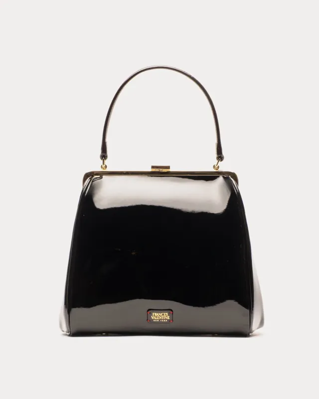 Katherine Frame Bag - Soft Patent Leather Black sold by Frances Valentine
