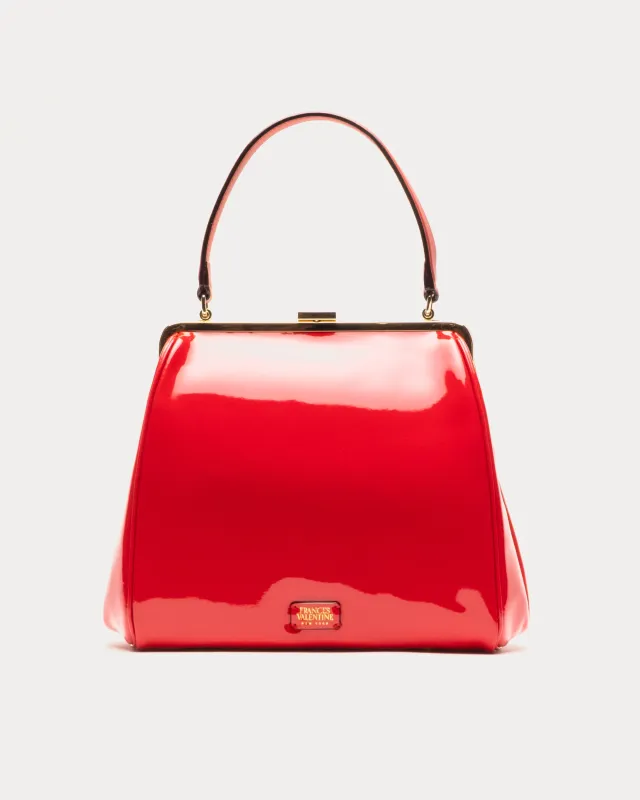 Katherine Frame Bag - Soft Patent Leather Red sold by Frances Valentine