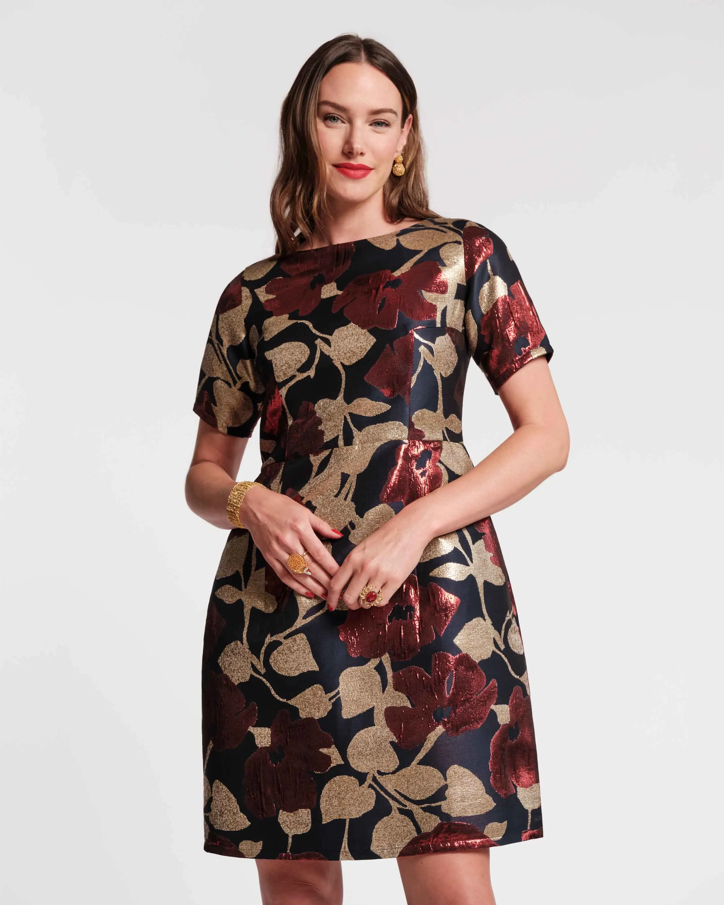 Michelle Mini Dress - Floating Floral Jacquard sold by Frances Valentine product image thumbnail 2