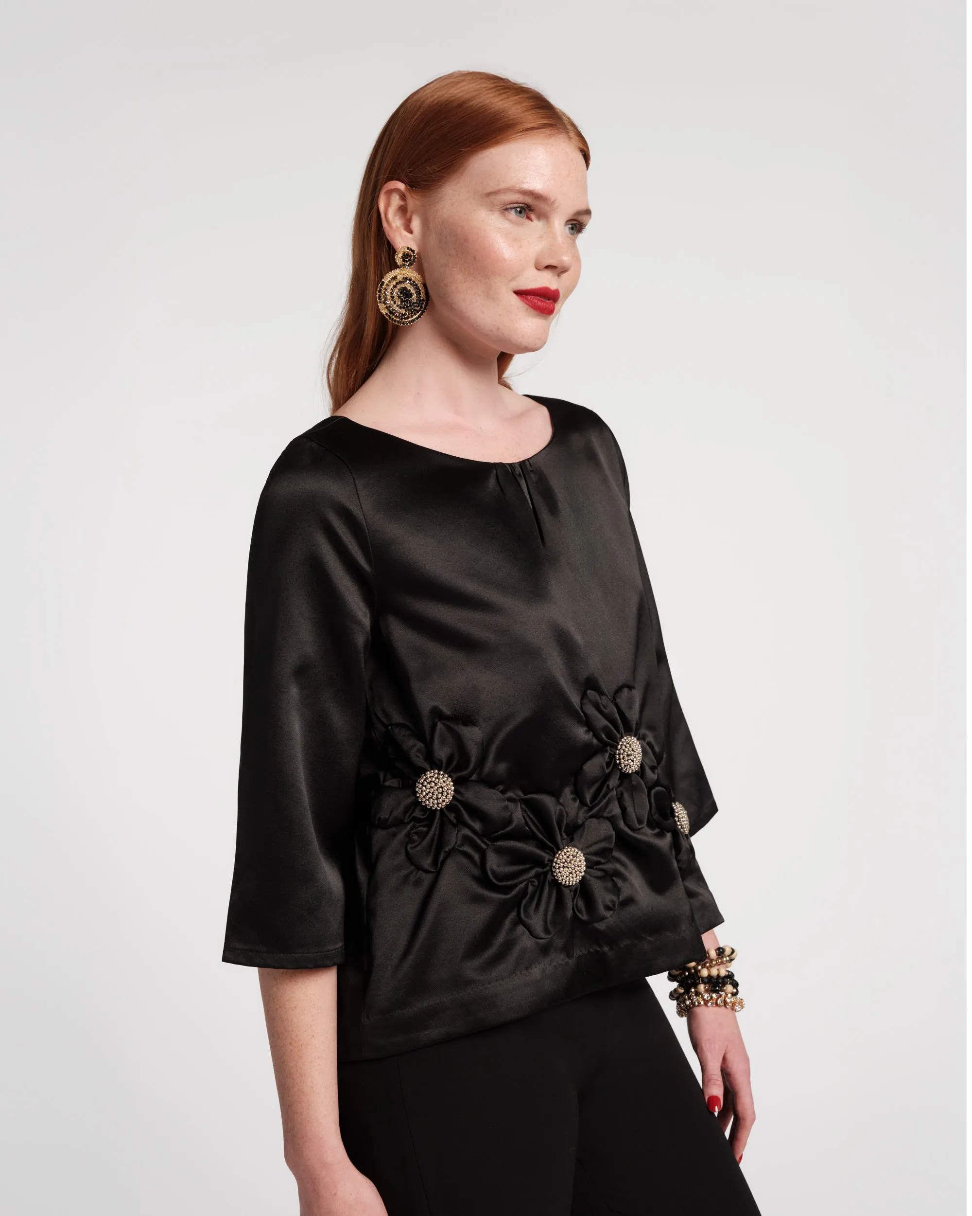 Edie Flower Top - Black sold by Frances Valentine product image thumbnail 4