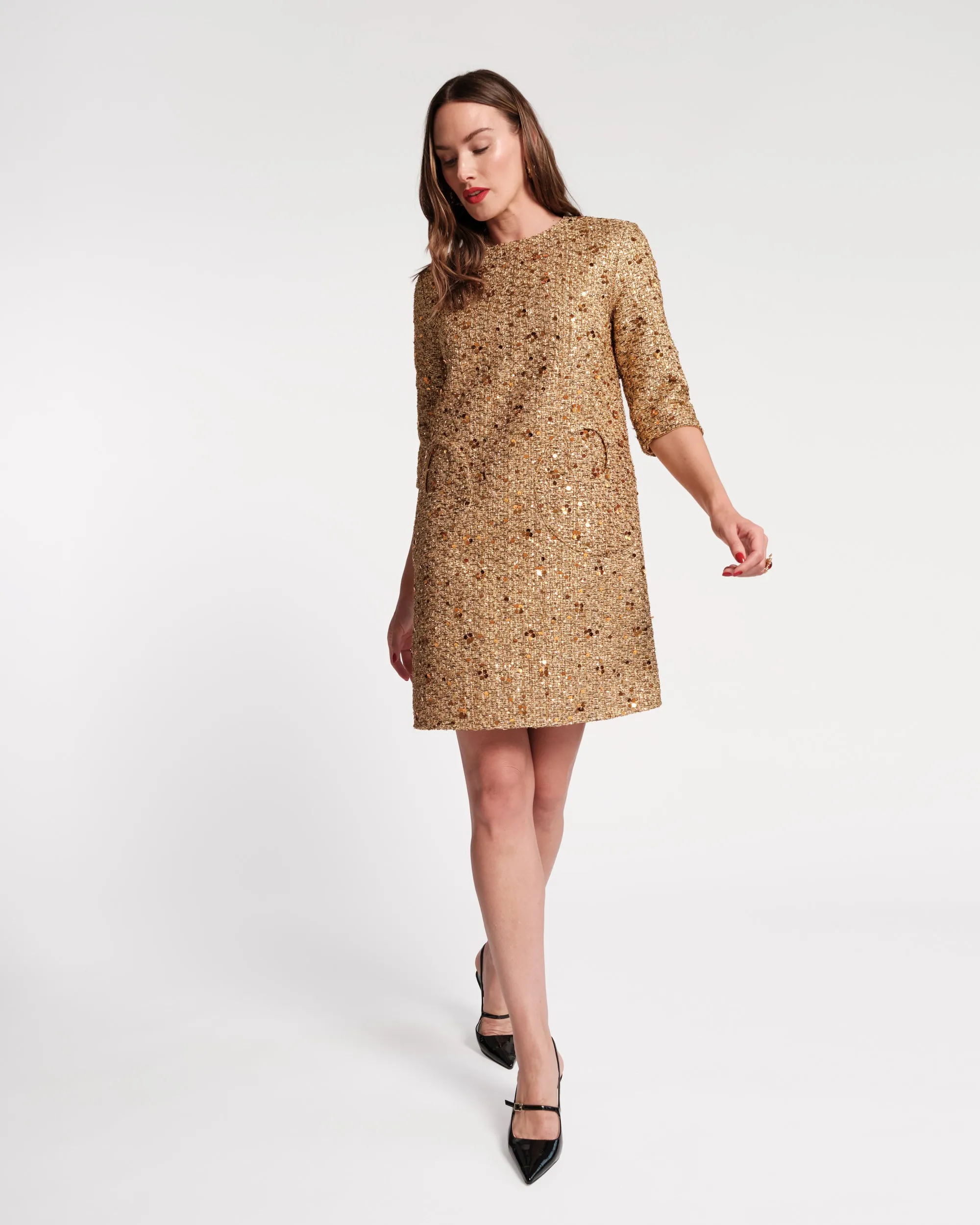 Mod Sequin Dress - Gold sold by Frances Valentine product image thumbnail 3