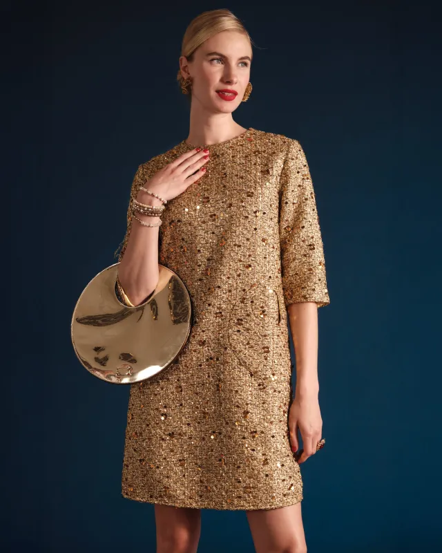 Mod Sequin Dress - Gold sold by Frances Valentine