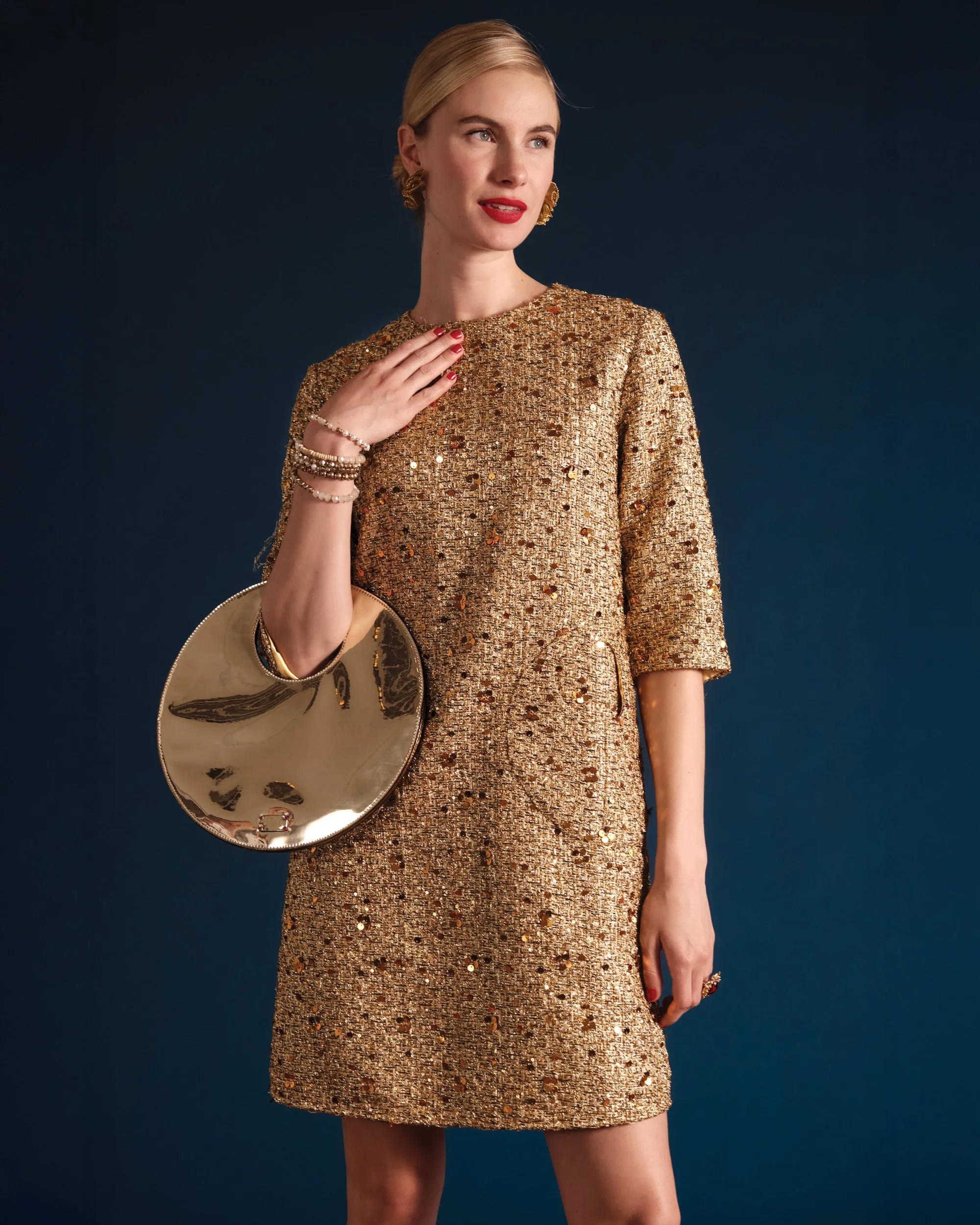 Mod Sequin Dress - Gold sold by Frances Valentine