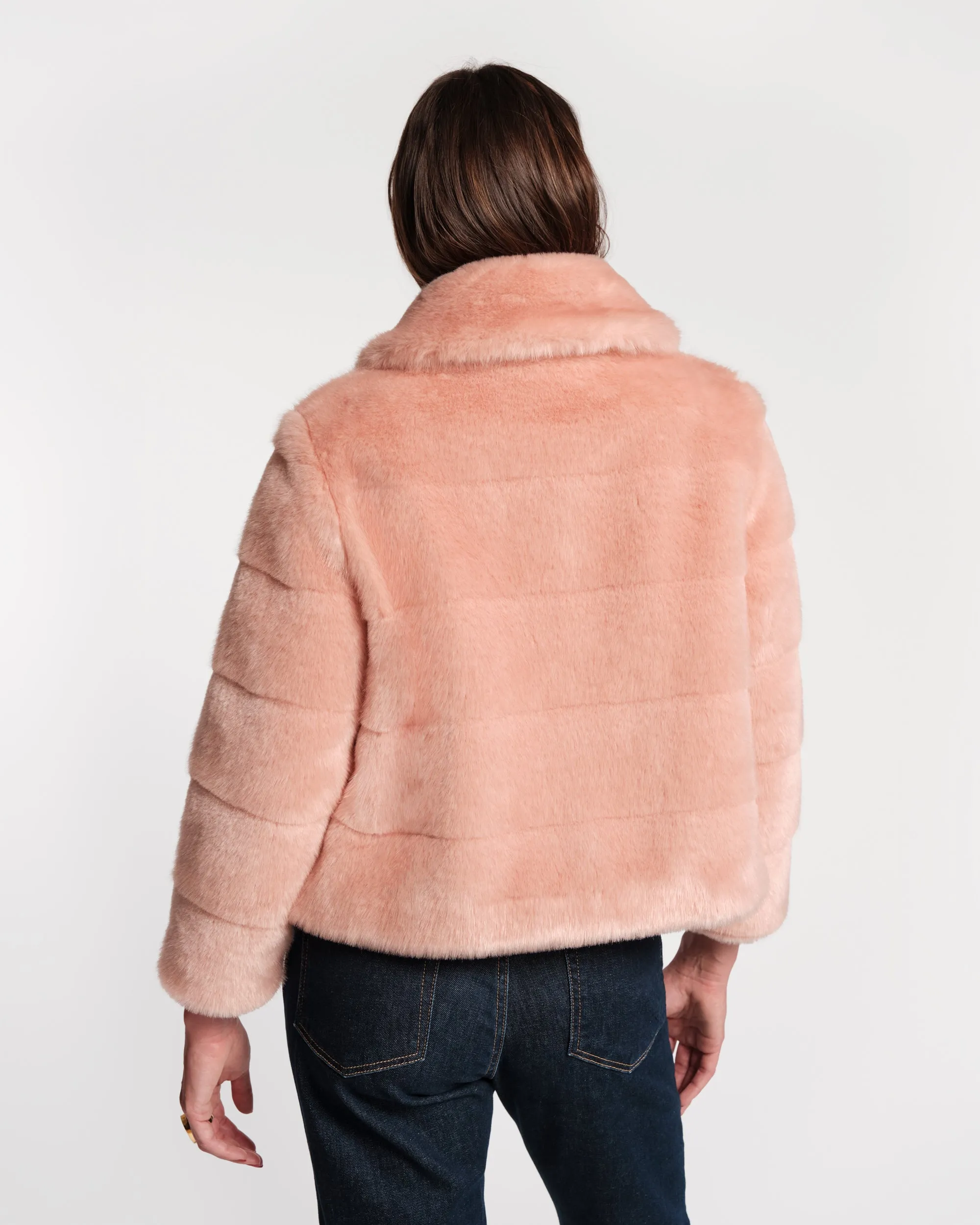 Babe Faux Fur Jacket - Light Pink sold by Frances Valentine product image thumbnail 4