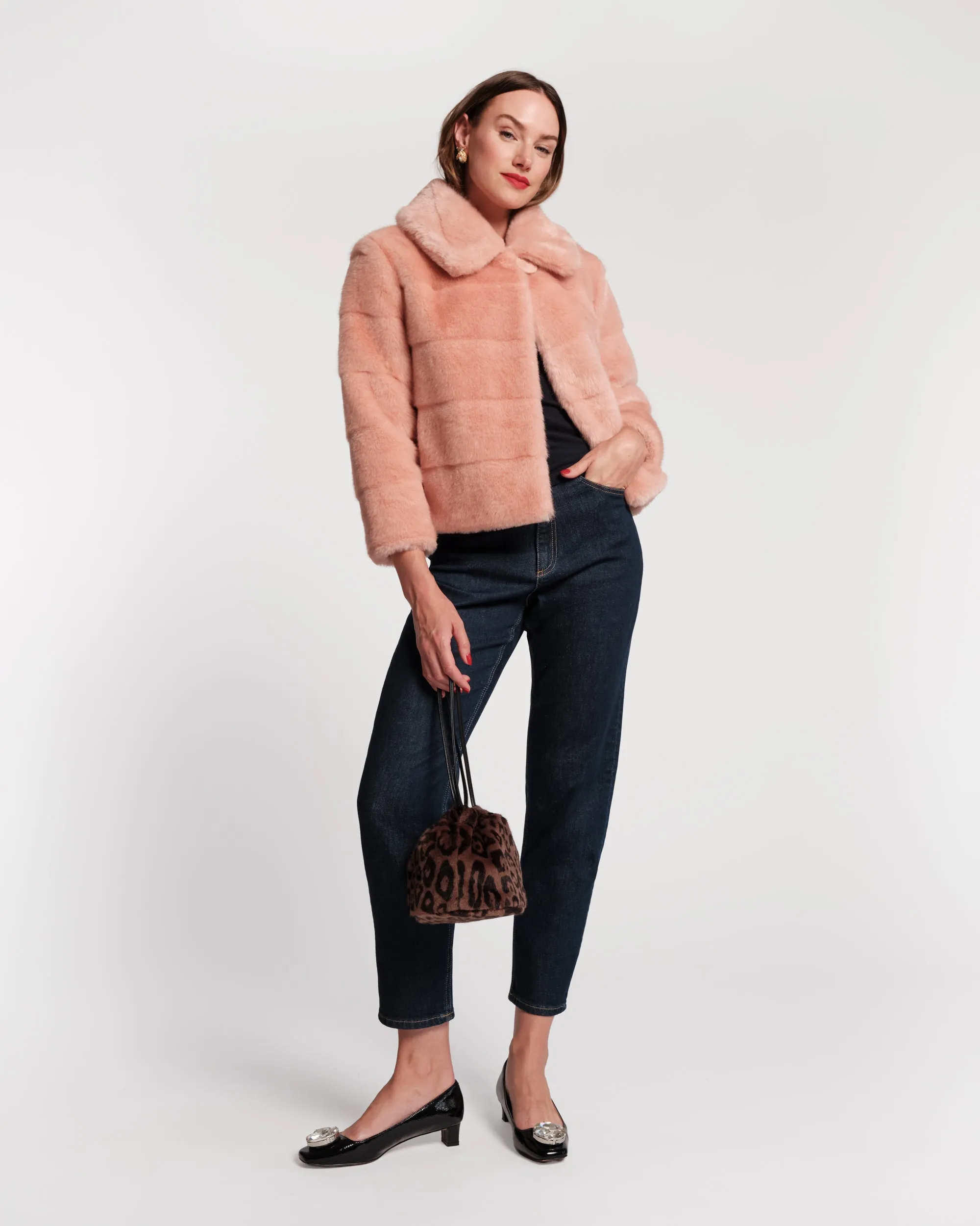 Babe Faux Fur Jacket - Light Pink sold by Frances Valentine product image thumbnail 2