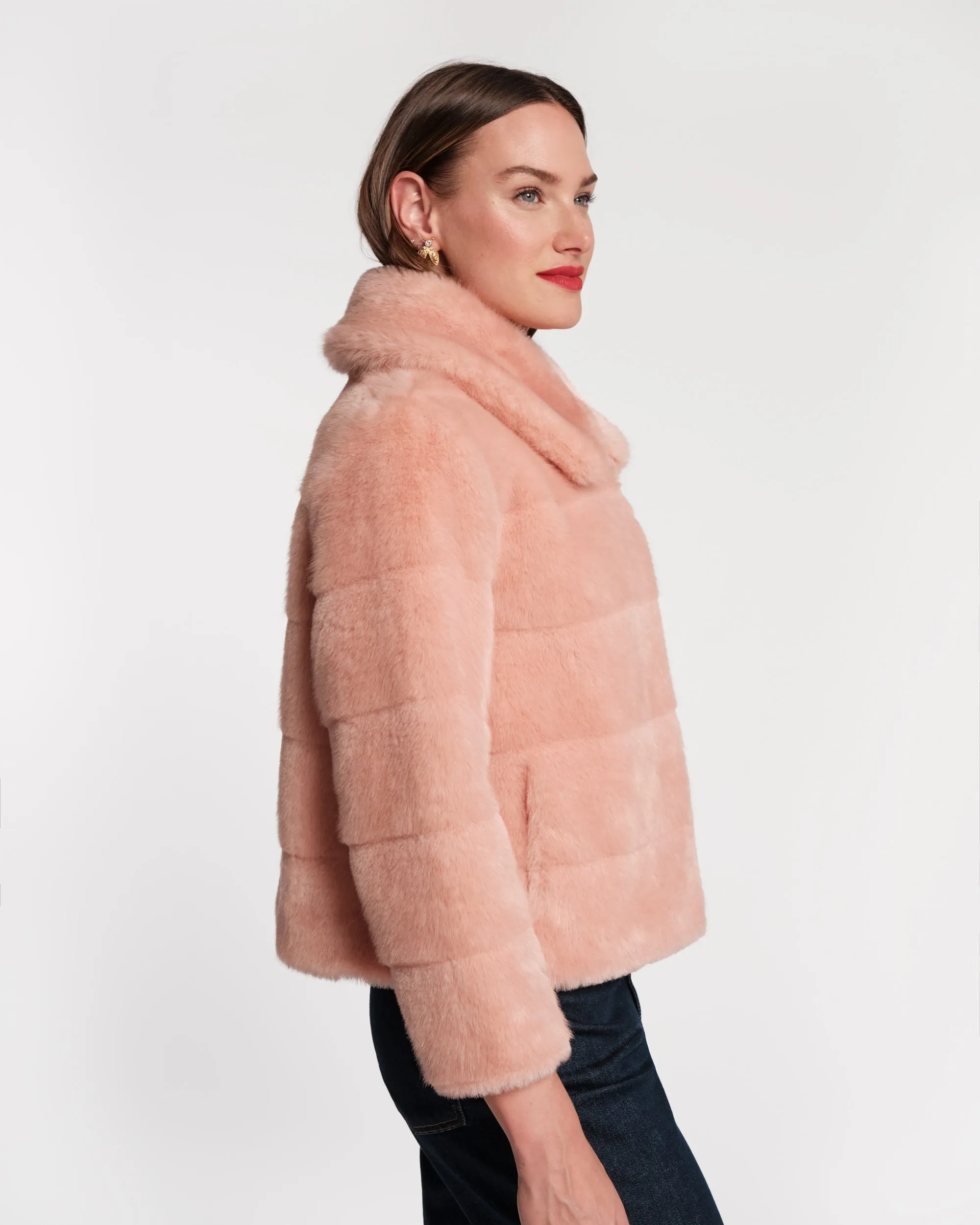 Babe Faux Fur Jacket - Light Pink sold by Frances Valentine product image thumbnail 3