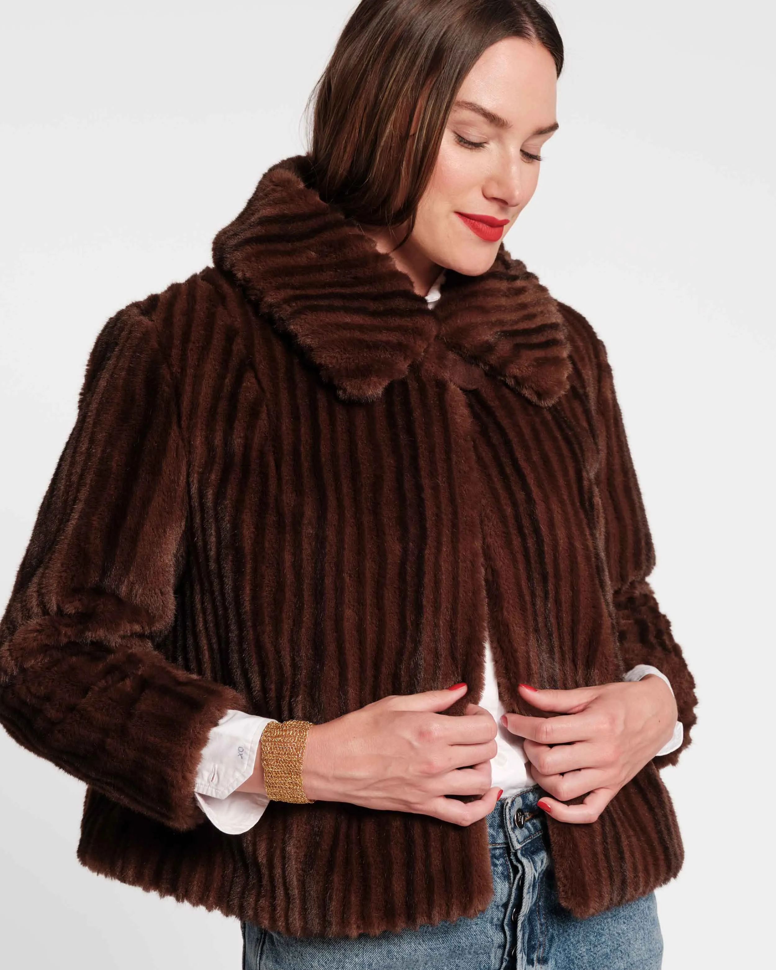 Babe Faux Fur Jacket - Brown sold by Frances Valentine product image thumbnail 2