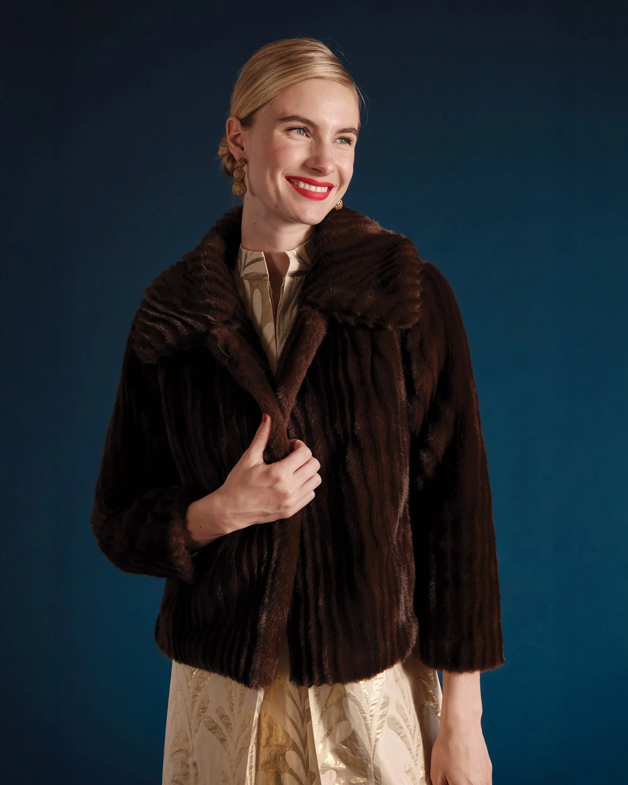 Babe Faux Fur Jacket - Brown sold by Frances Valentine